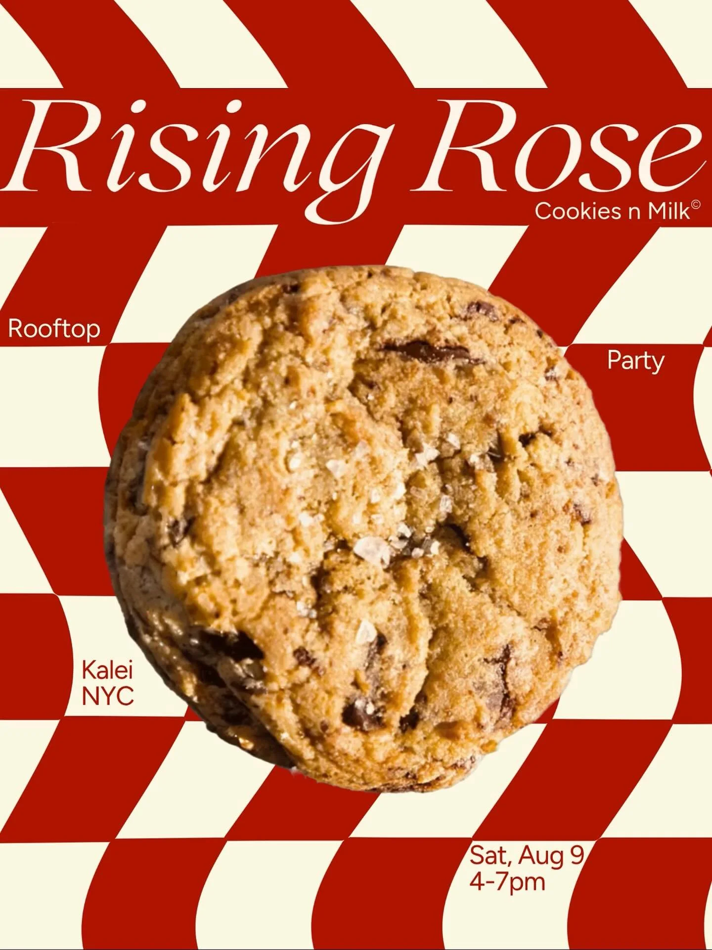 Rising Rose is back with another party, and this time we&rsquo;re taking over @kalei.nyc rooftop in soho. Expect fresh spun vinyl, signature cocktails, and of course, Rising Rose cookies hot out of the oven. 

$15 ticket buys unlimited cookies and dr