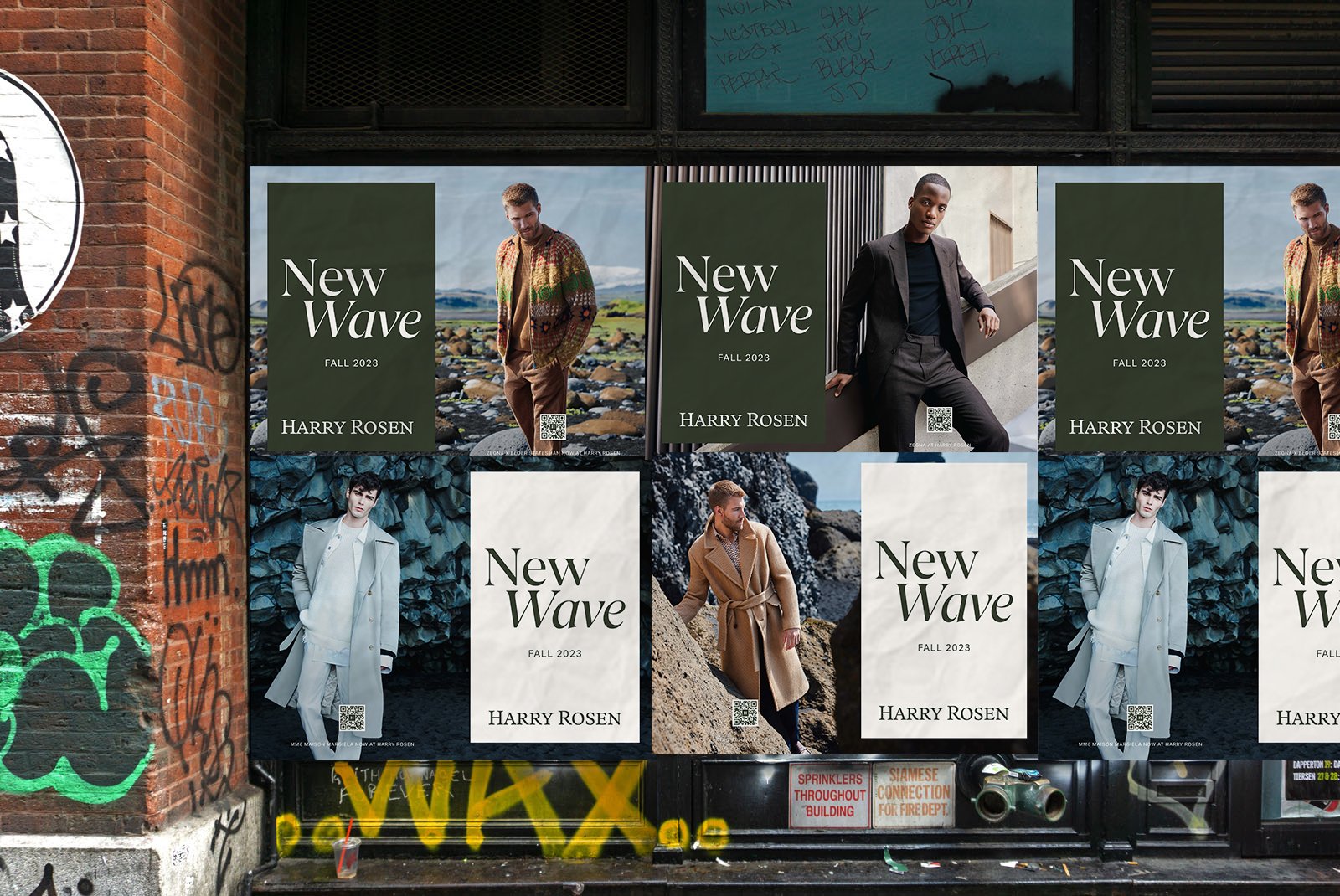 Prior to launch, wild postings were posted in urban areas of key markets Toronto, Montreal, Vancouver with a simple QR code linking to landing page with teasers of new designer brand collections.