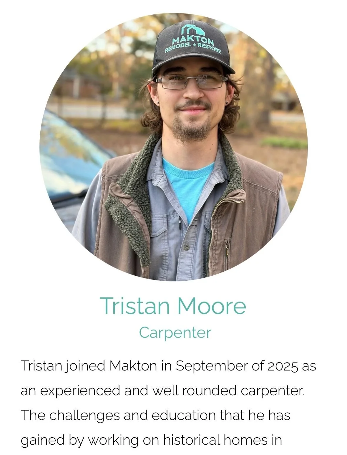 You&rsquo;ve seen him, you know him, you definitely want him working on your house. Meet Tristan! 

Tristan is the newest full time member of the Makton crew and we are delighted to have him. Check out maktonremodel.com (link in bio) click on the &ld