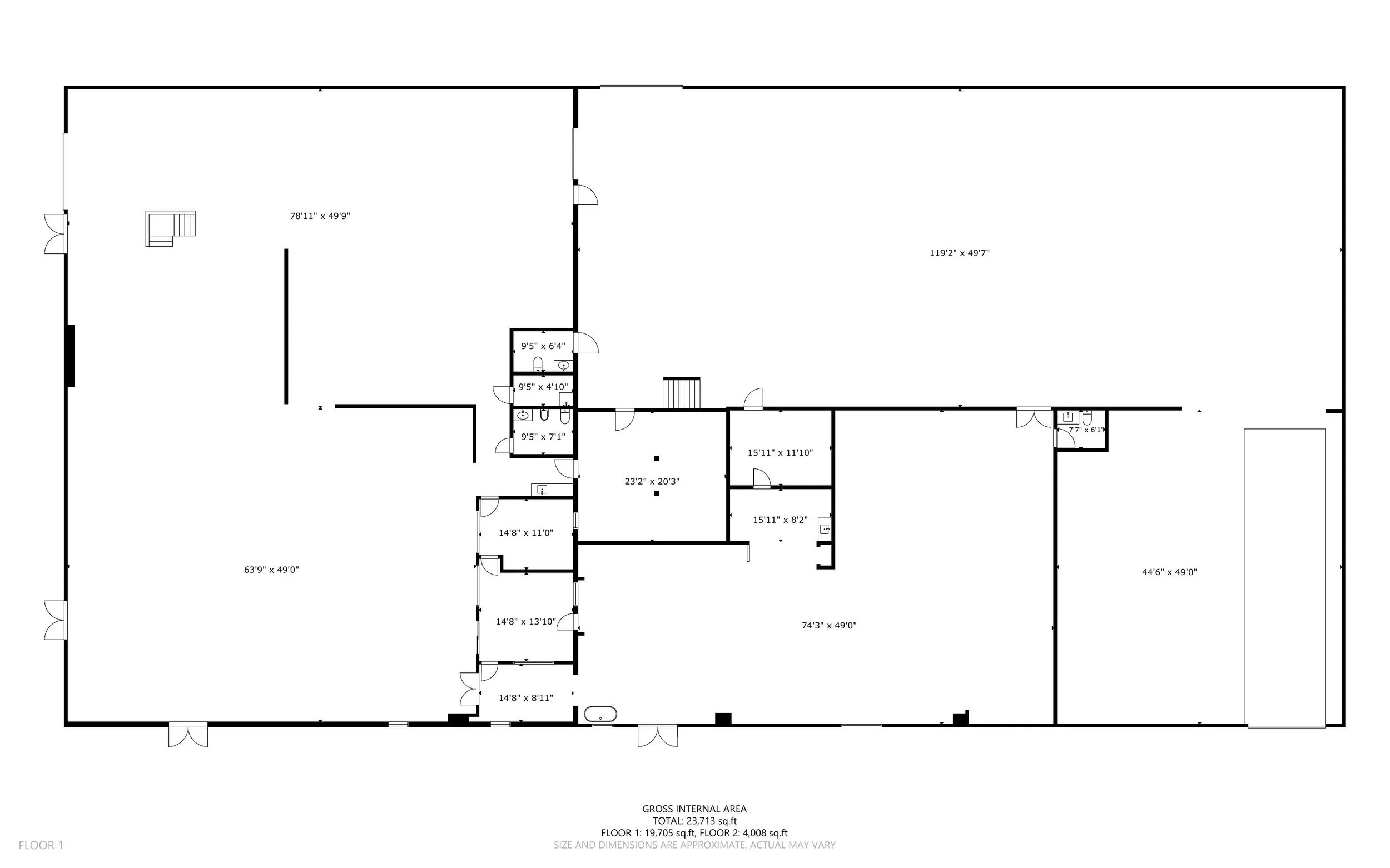 Floor plan 2d layout pdf of an industrial building for sale in a commercial real estate listing