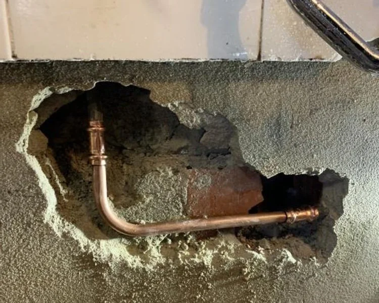 Concealed leak in wall