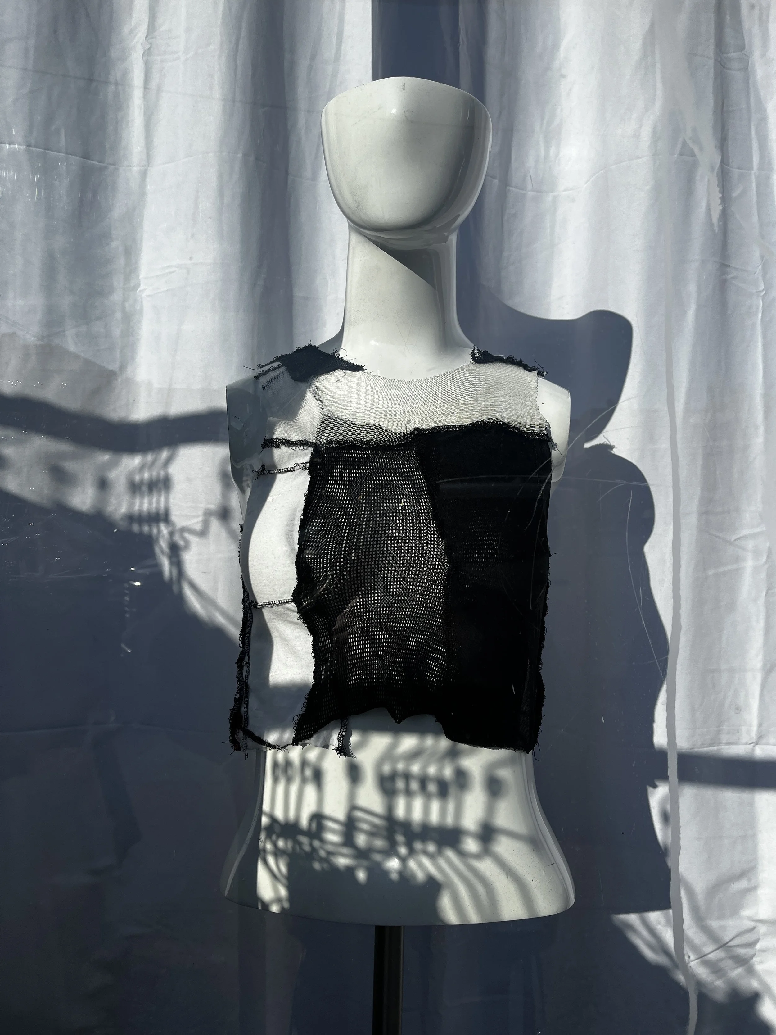 Edgy Deconstructed Mesh Tank Top