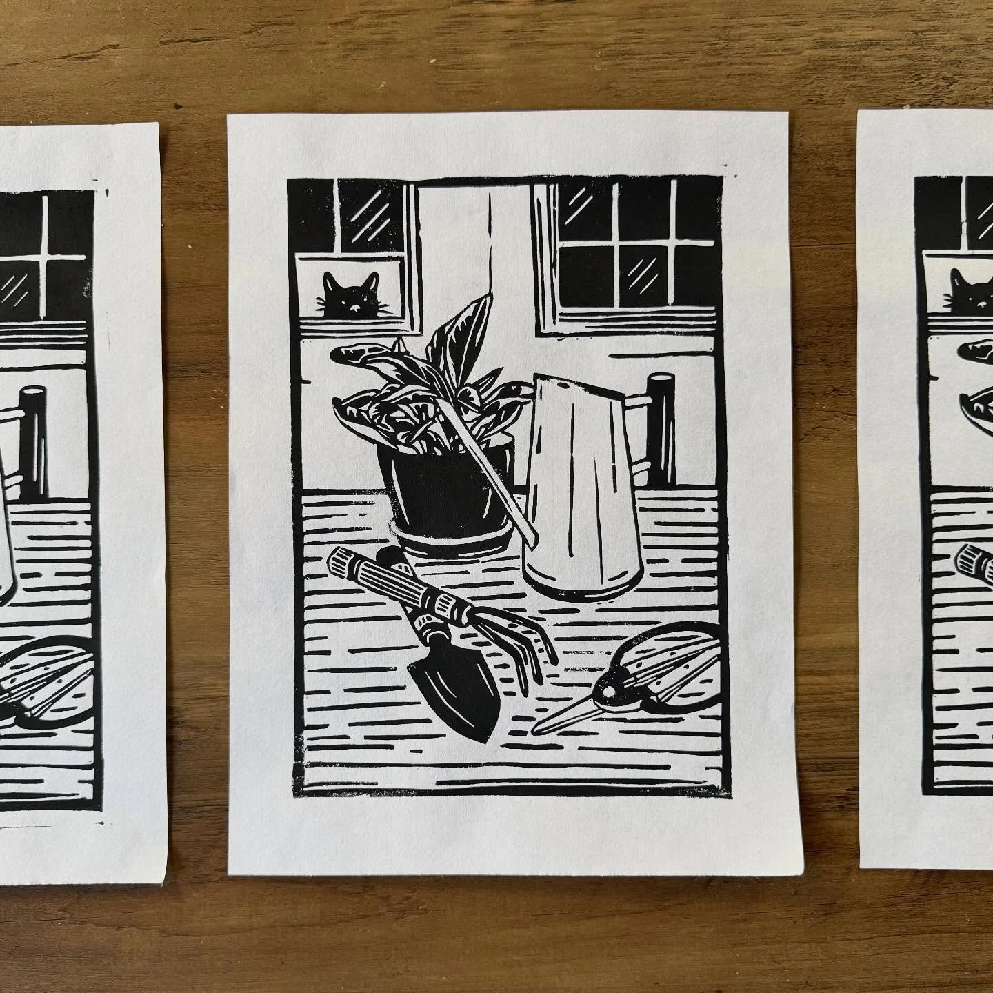 This oldie is going to get an edition with black ink. Idk what&rsquo;s with me this week but I printed 45 prints on Wednesday night. Preparing for restock at DNA galleries as well as preparing for The Girlie Show next month. Busy busy busy. 

&mdash;