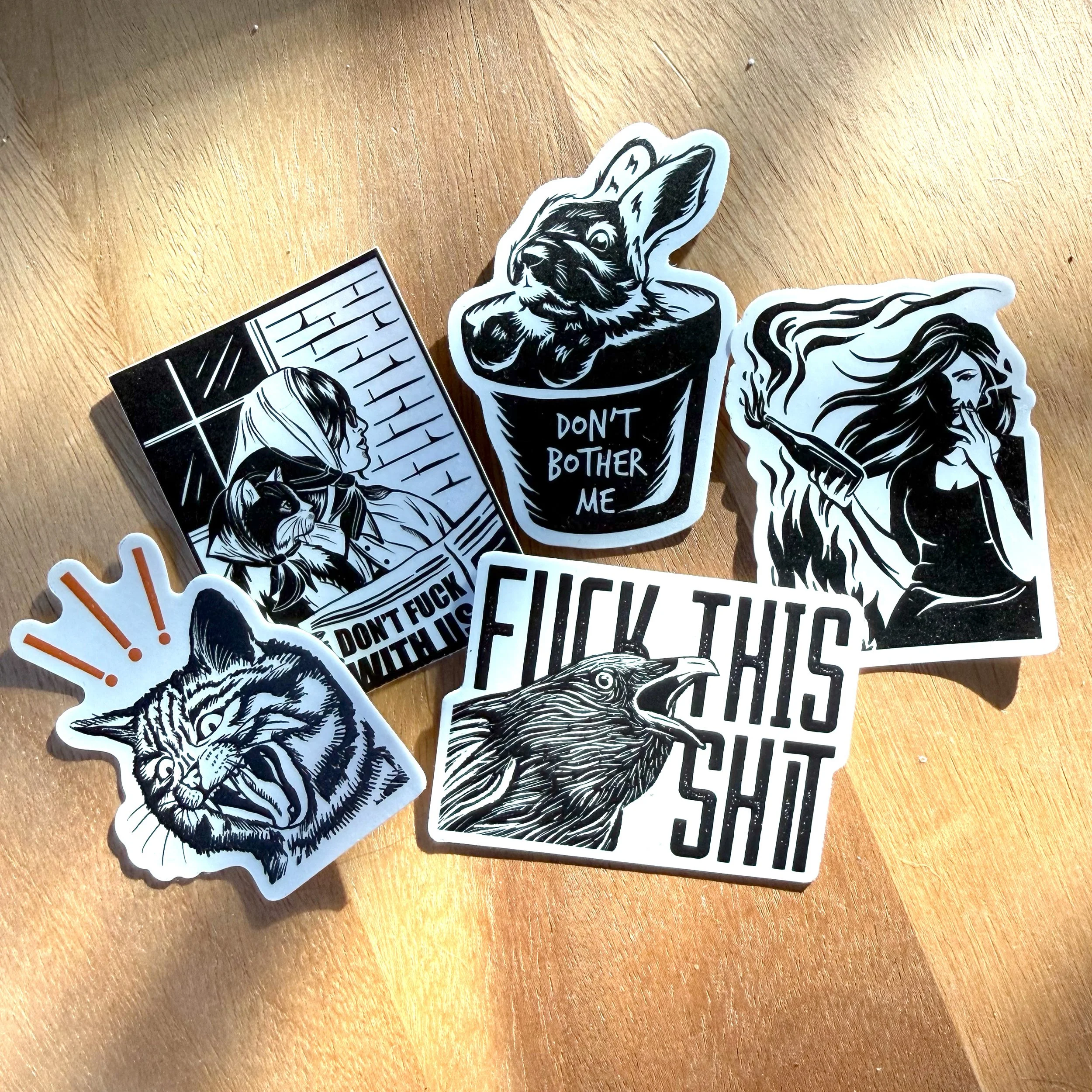 Black & White 2.5" Vinyl Sticker Pack