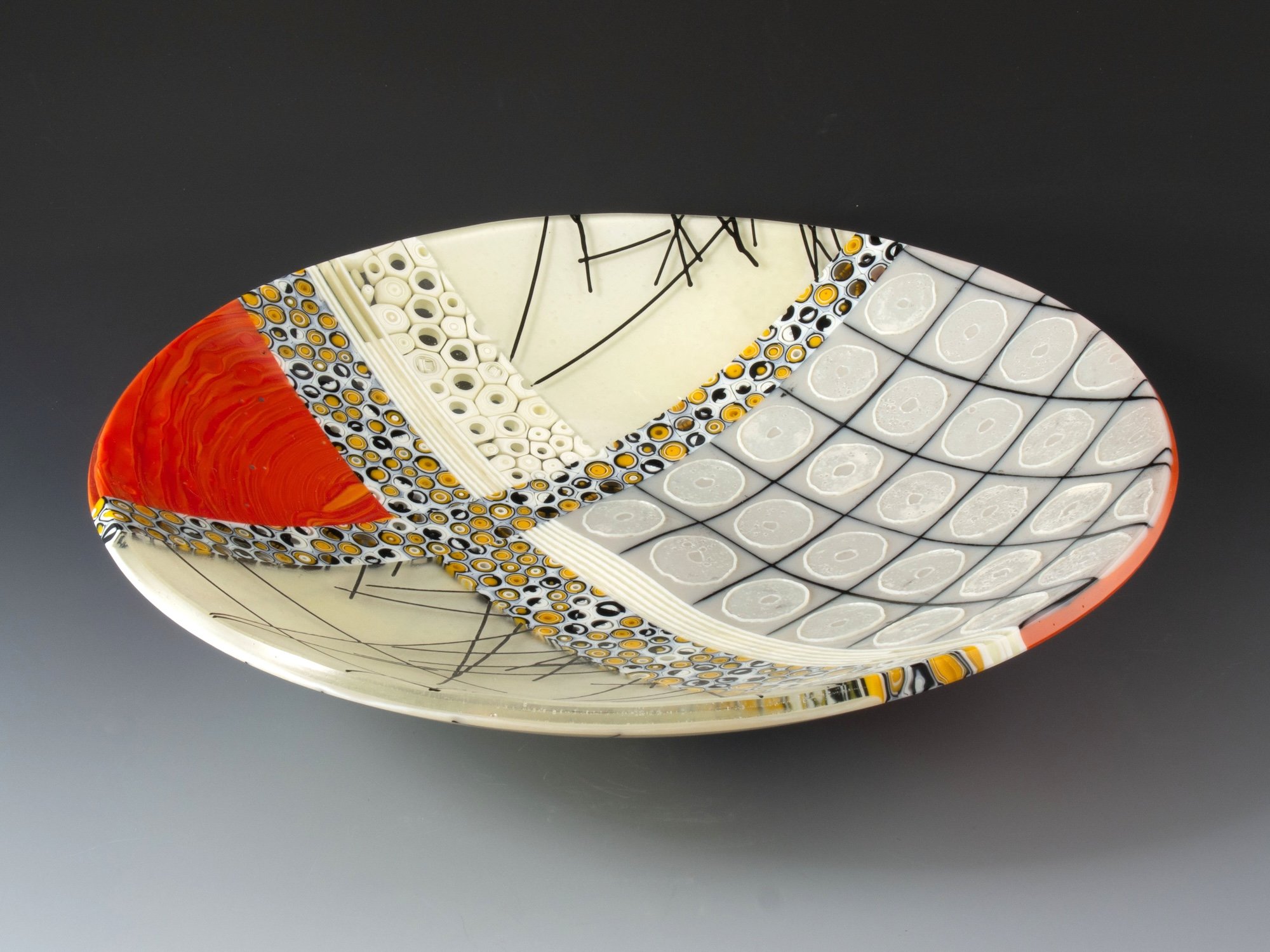 Orange Artifact II Fused Glass Bowl by Karen Wallace 1 copy.jpeg