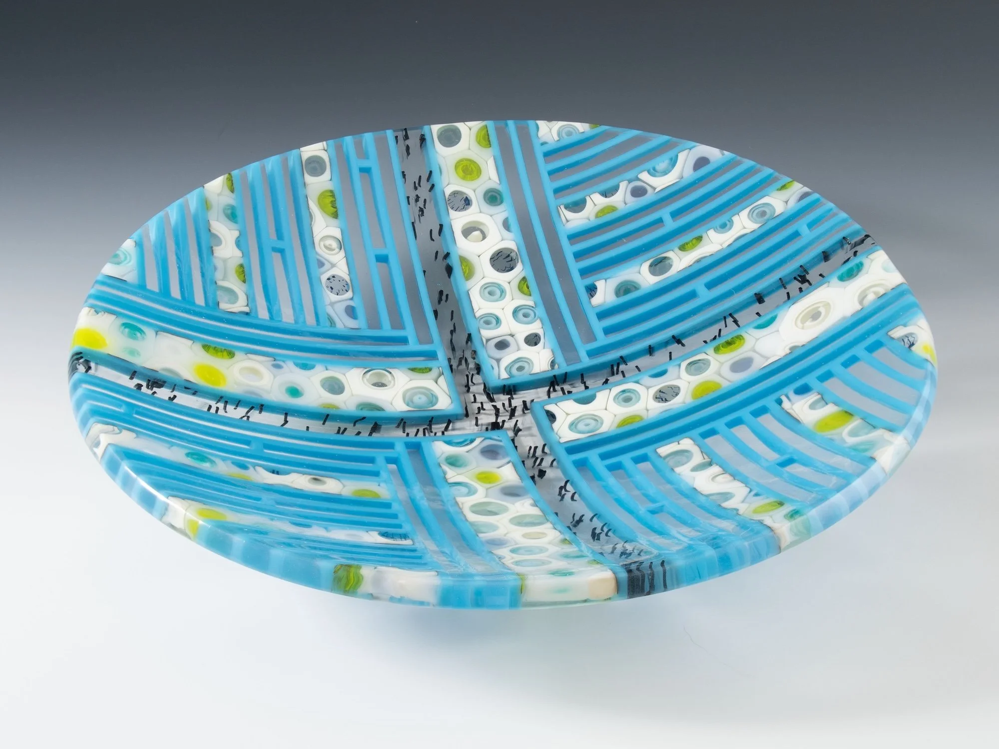 Blue Labyrinth Fused Glass Bowl by Karen Wallace 1 copy.jpeg