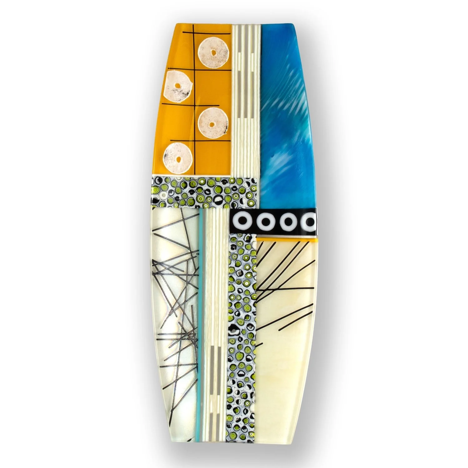 Aquamarine Surfboard II Glass Wall Hanging by Karen Wallace copy.jpeg