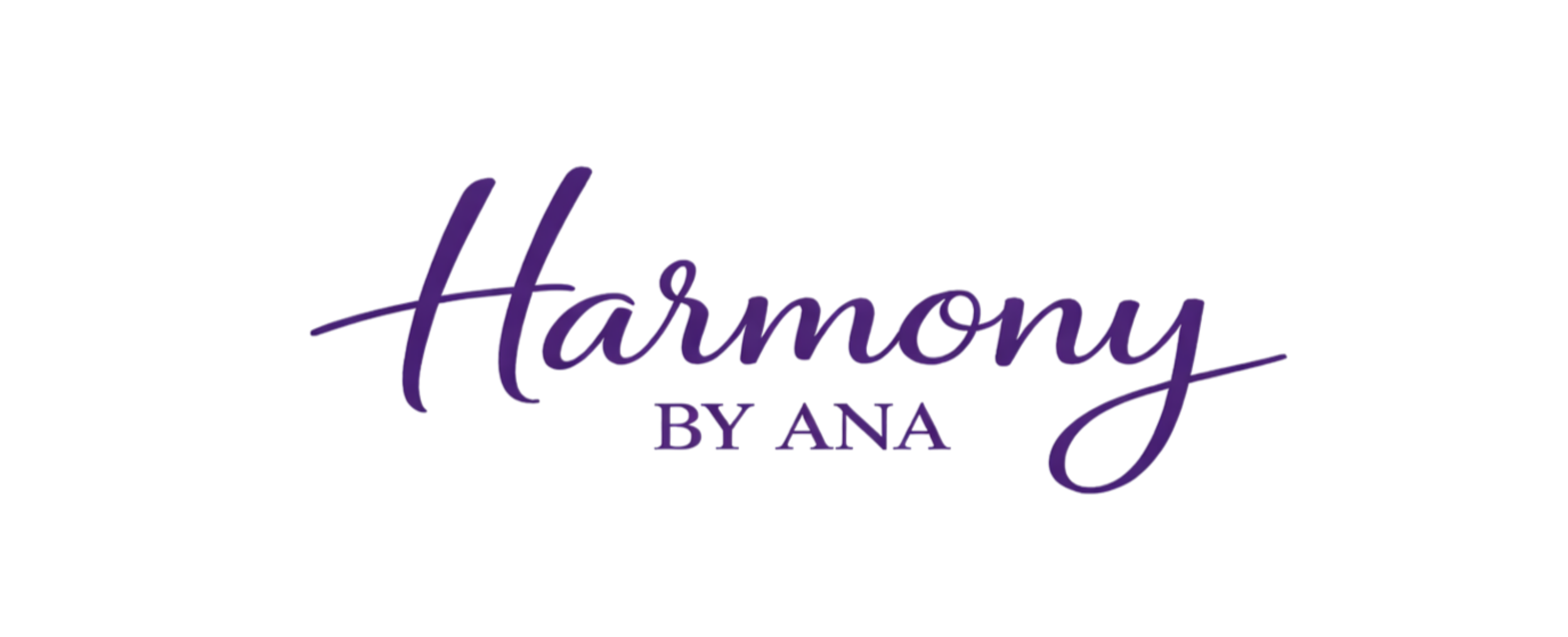 Neon sign with the text 'Harvey by Ana' in purple cursive font with a red background.