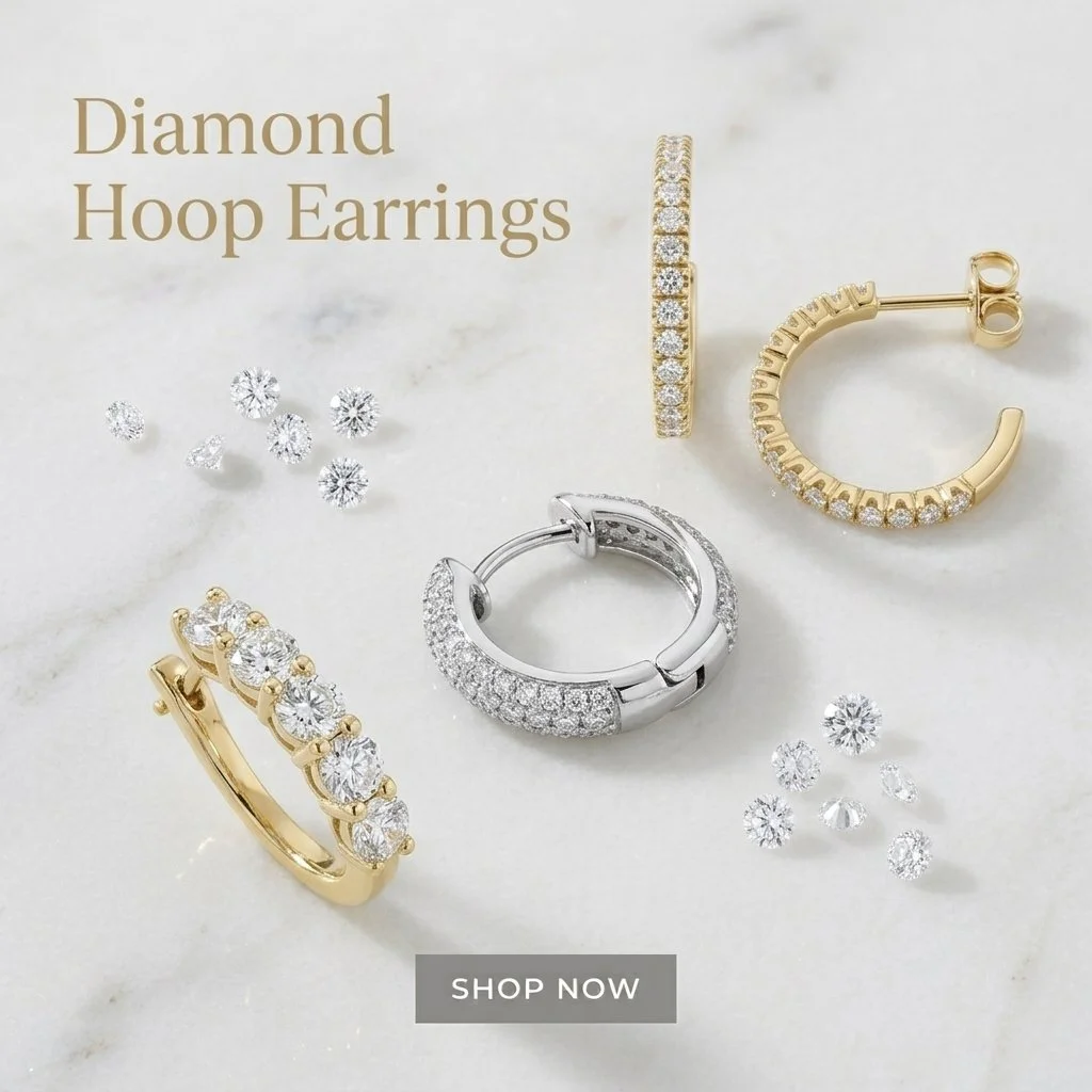 Diamond Hoop Earrings