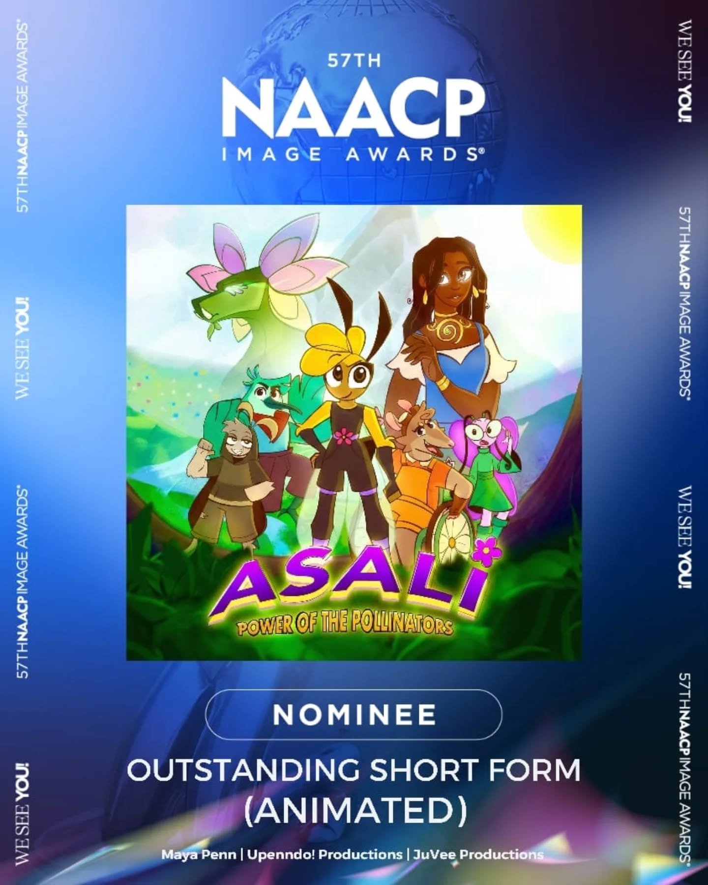 We&rsquo;re proud to celebrate a @NAACPImageAwards nomination for Asali: Power of the Pollinators (@asalimovie) by Maya Penn (@mayasideas). Honored to support young and bright creators whose work sparks imagination and impact. 🐝💚