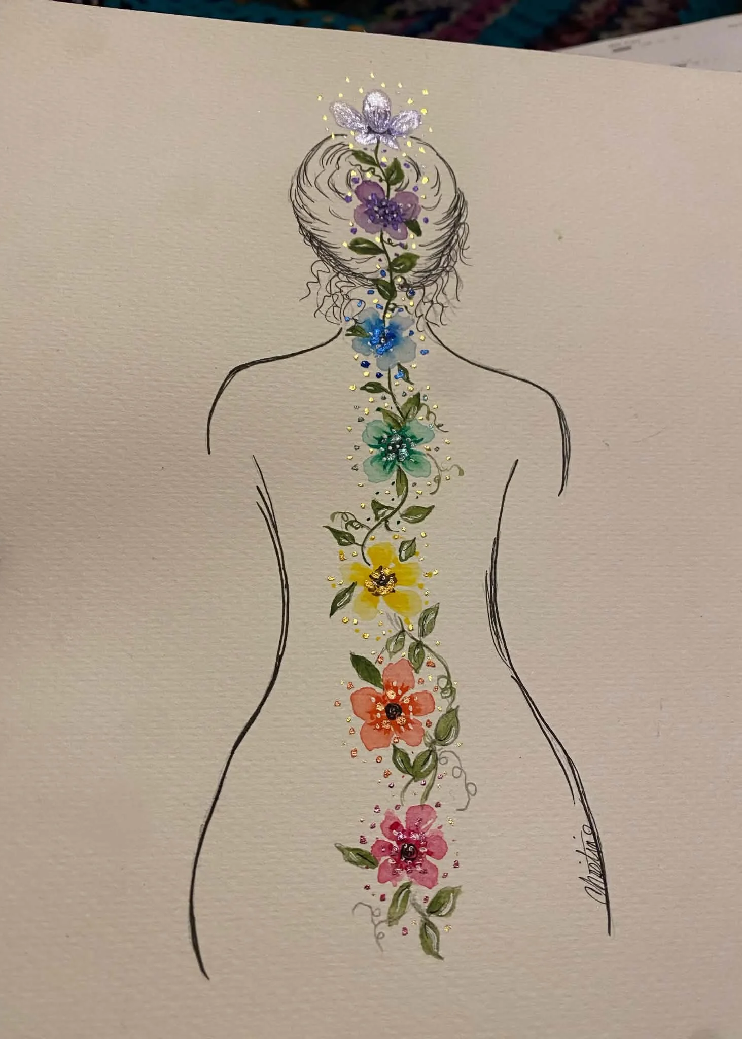 Divine Flow Embelished Print