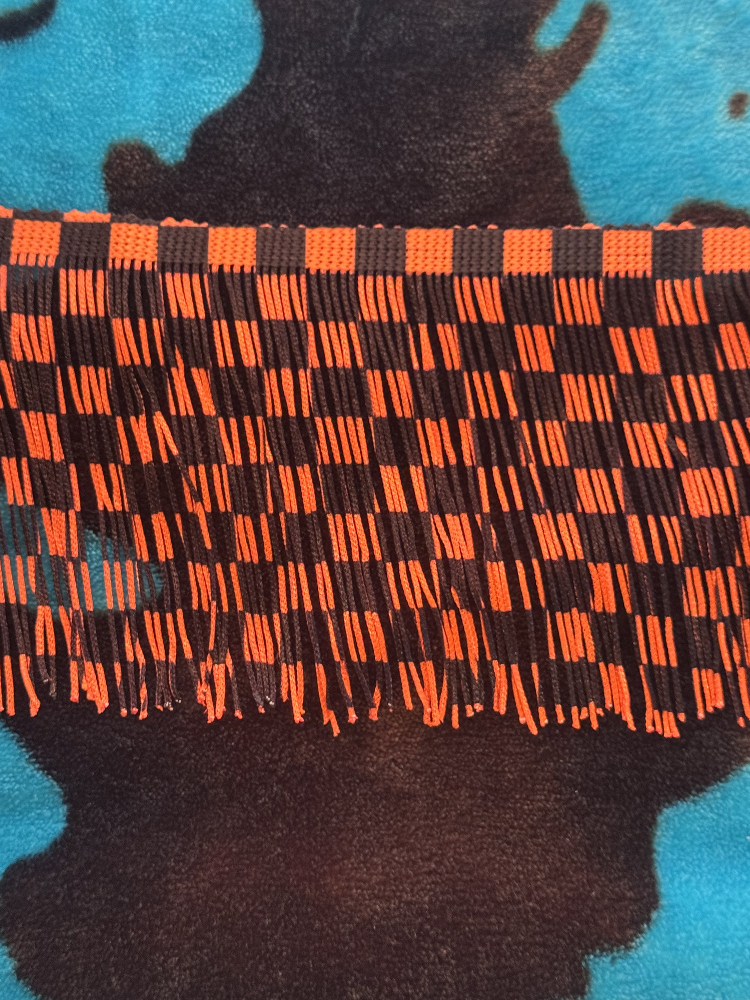 Neon Orange and Black Checkered