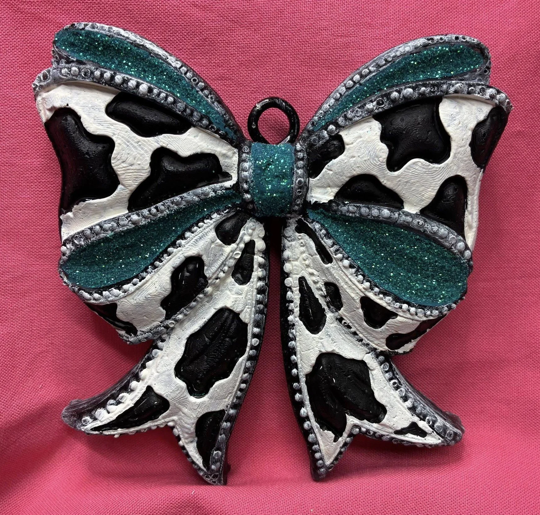Cow Print Bow 3D