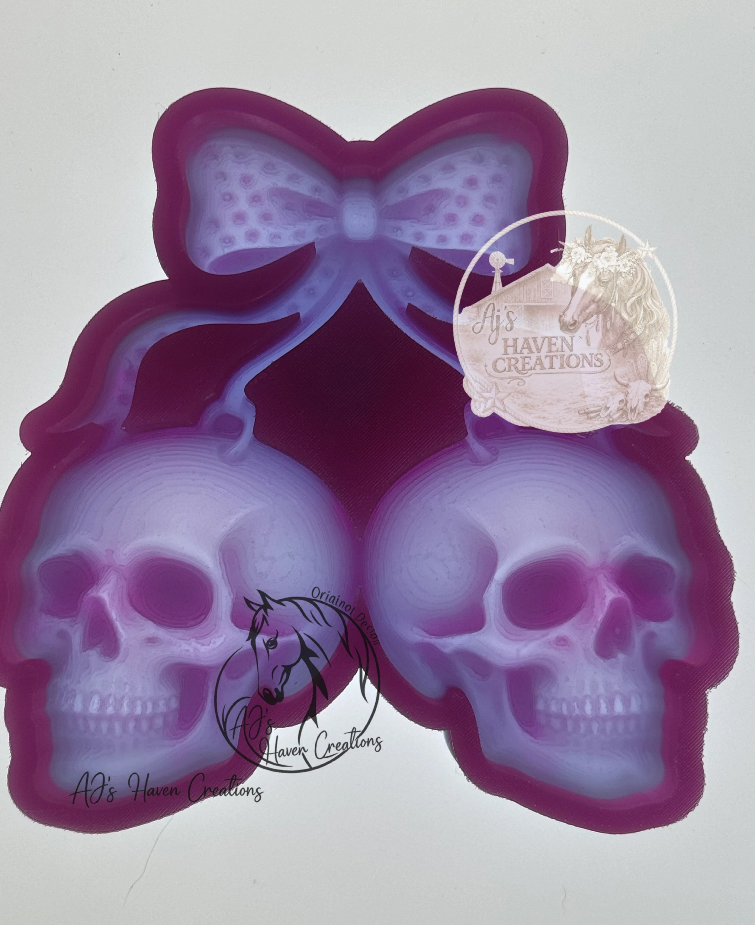 Cherry Style Skulls with Bow 3D