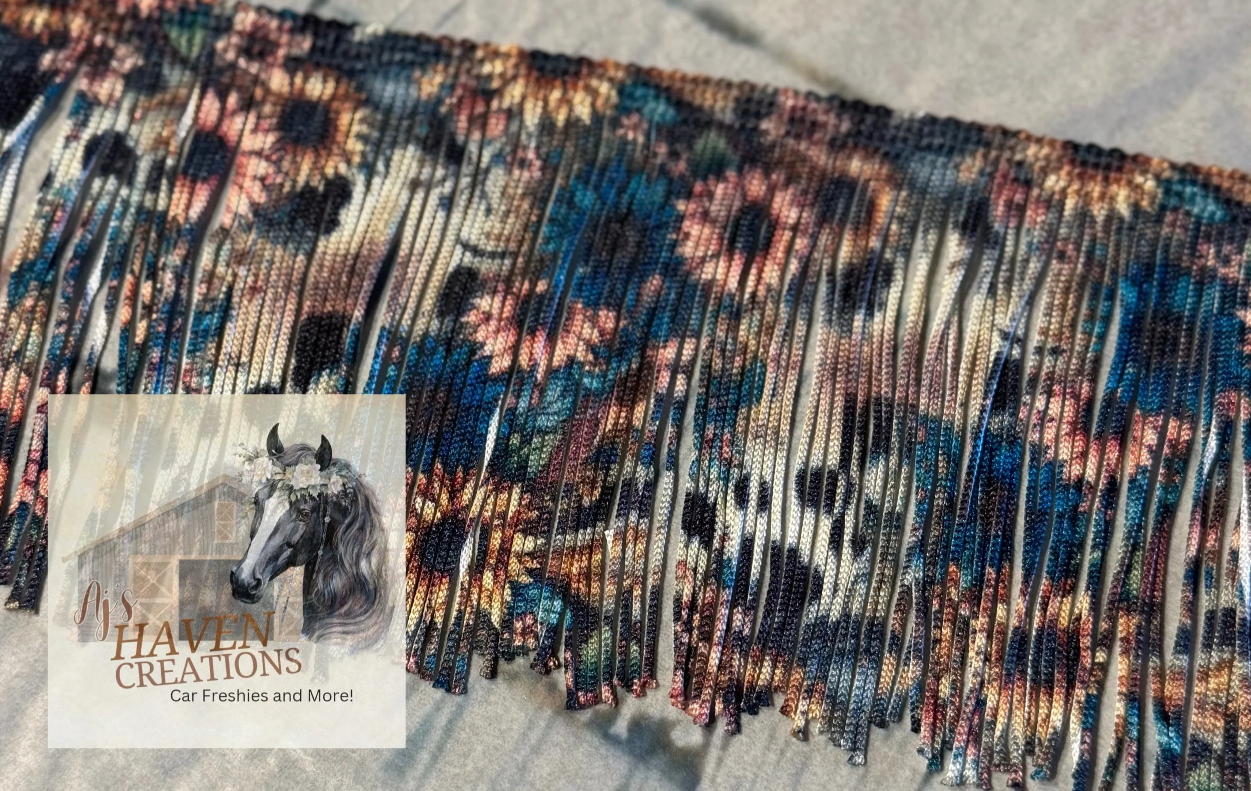 Multi Colored Sunflowers with Cow Print 4"