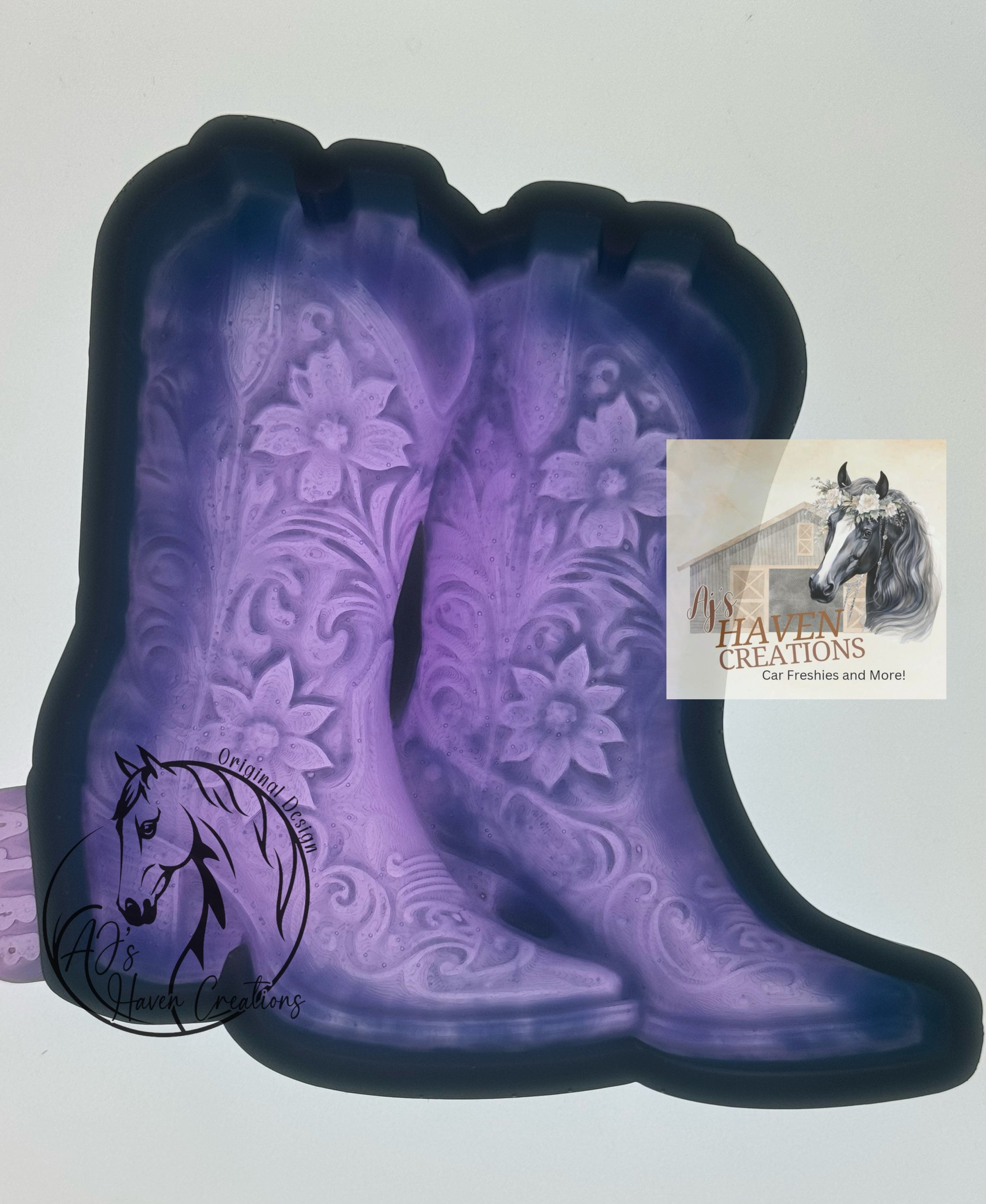 Tooled Floral Boots 3D