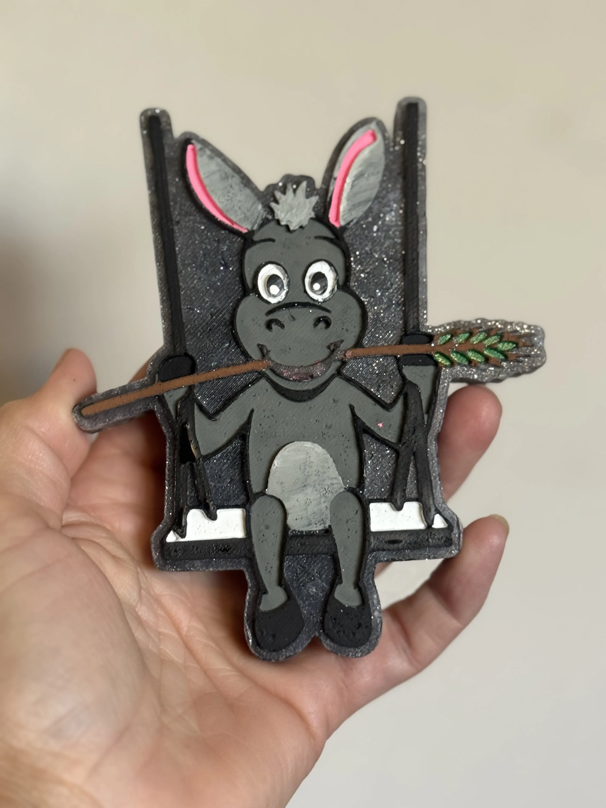 Donkey on a swing