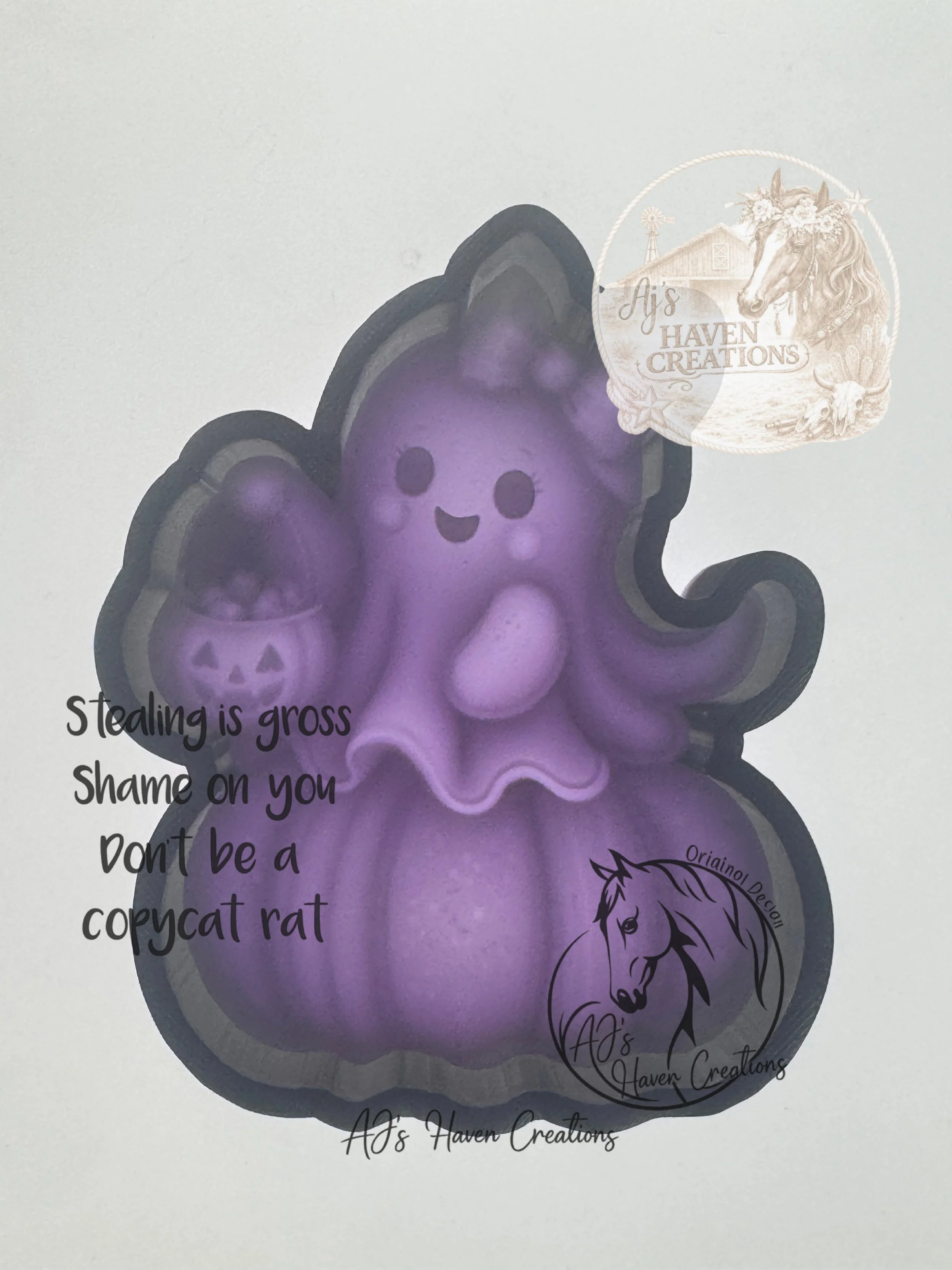 Ghost on a Pumpkin 3D