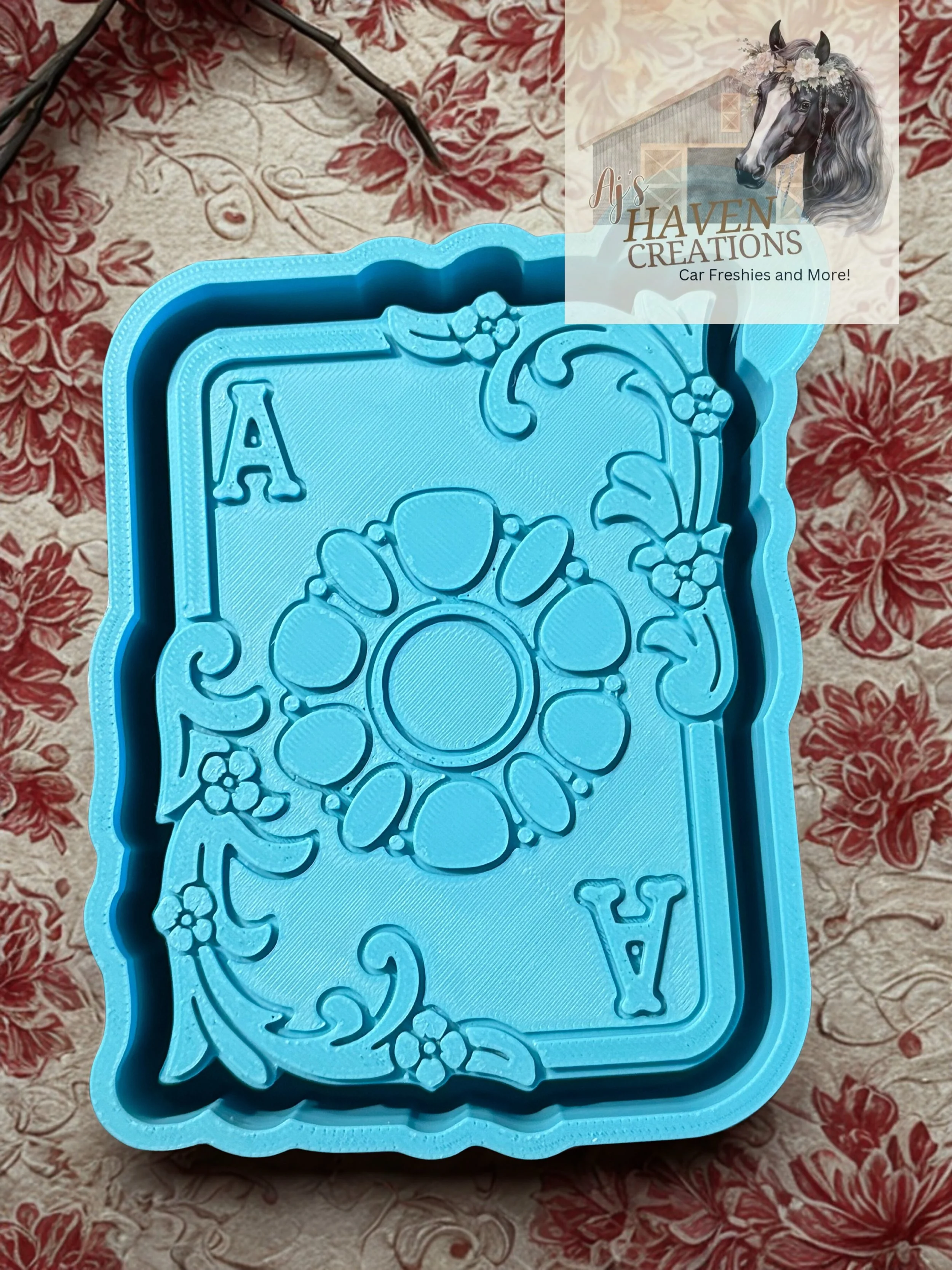 Ace- floral tooled card