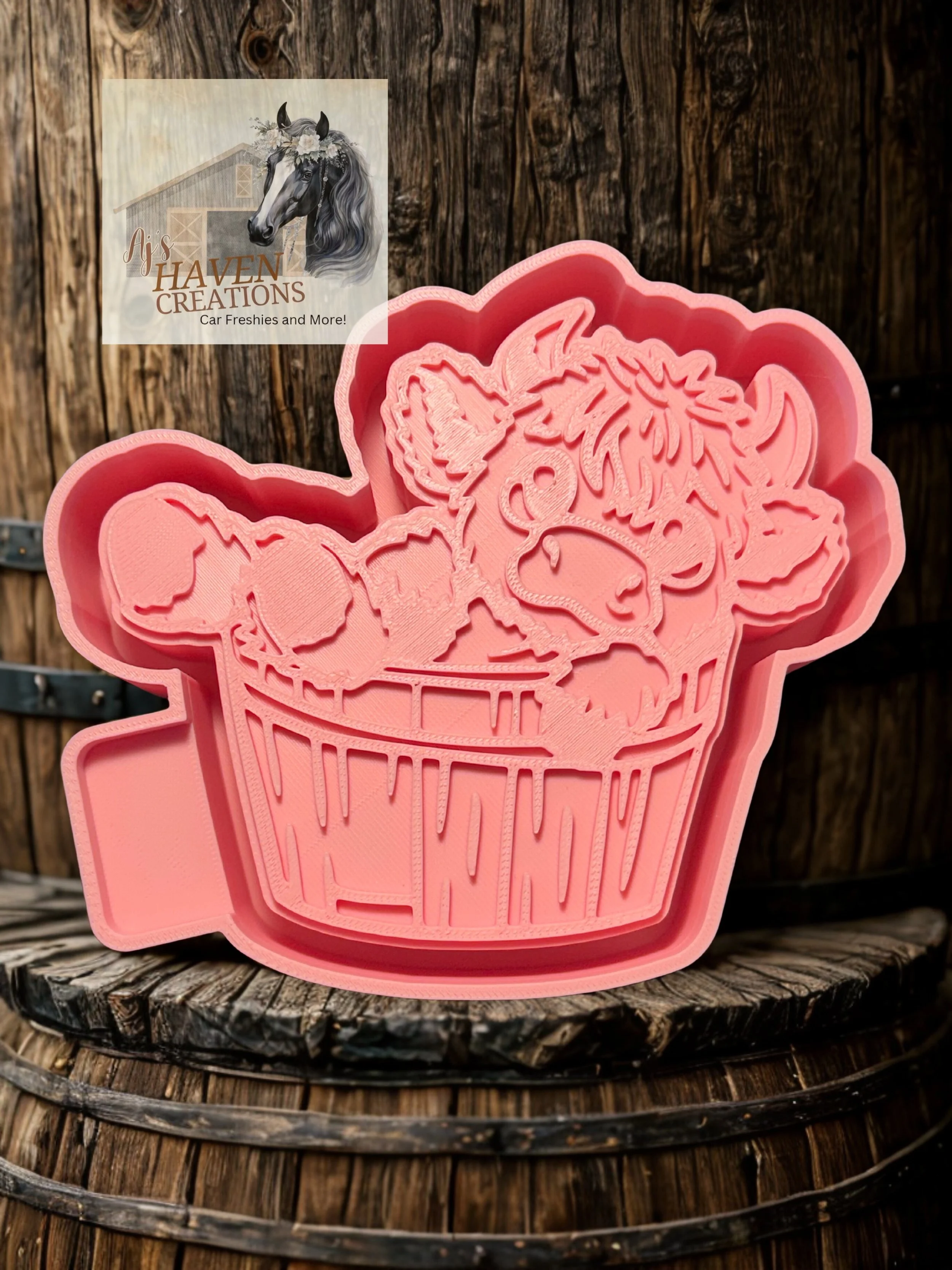 Cow in a wooden tub