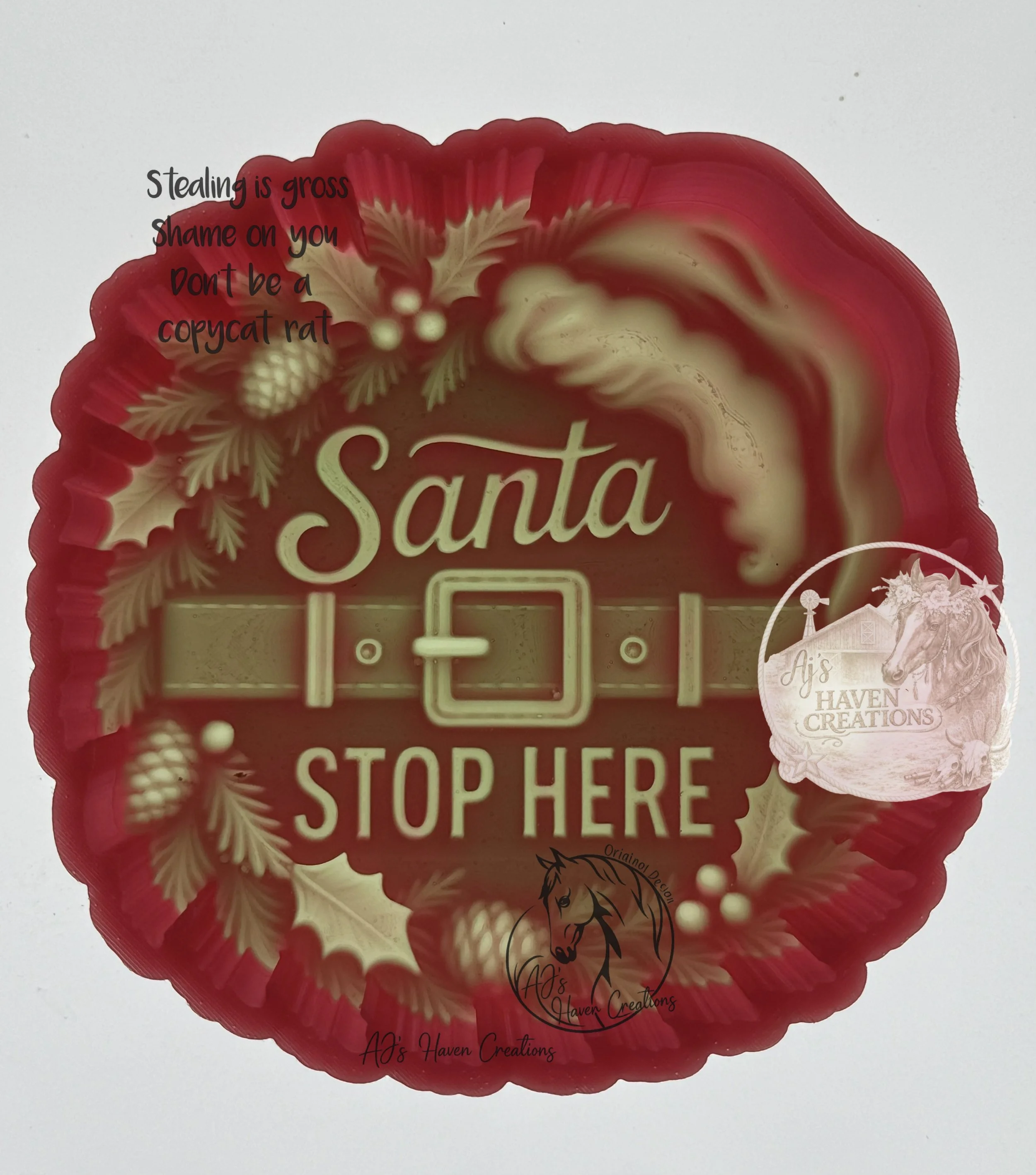 Santa Stop Here Wreath 3D