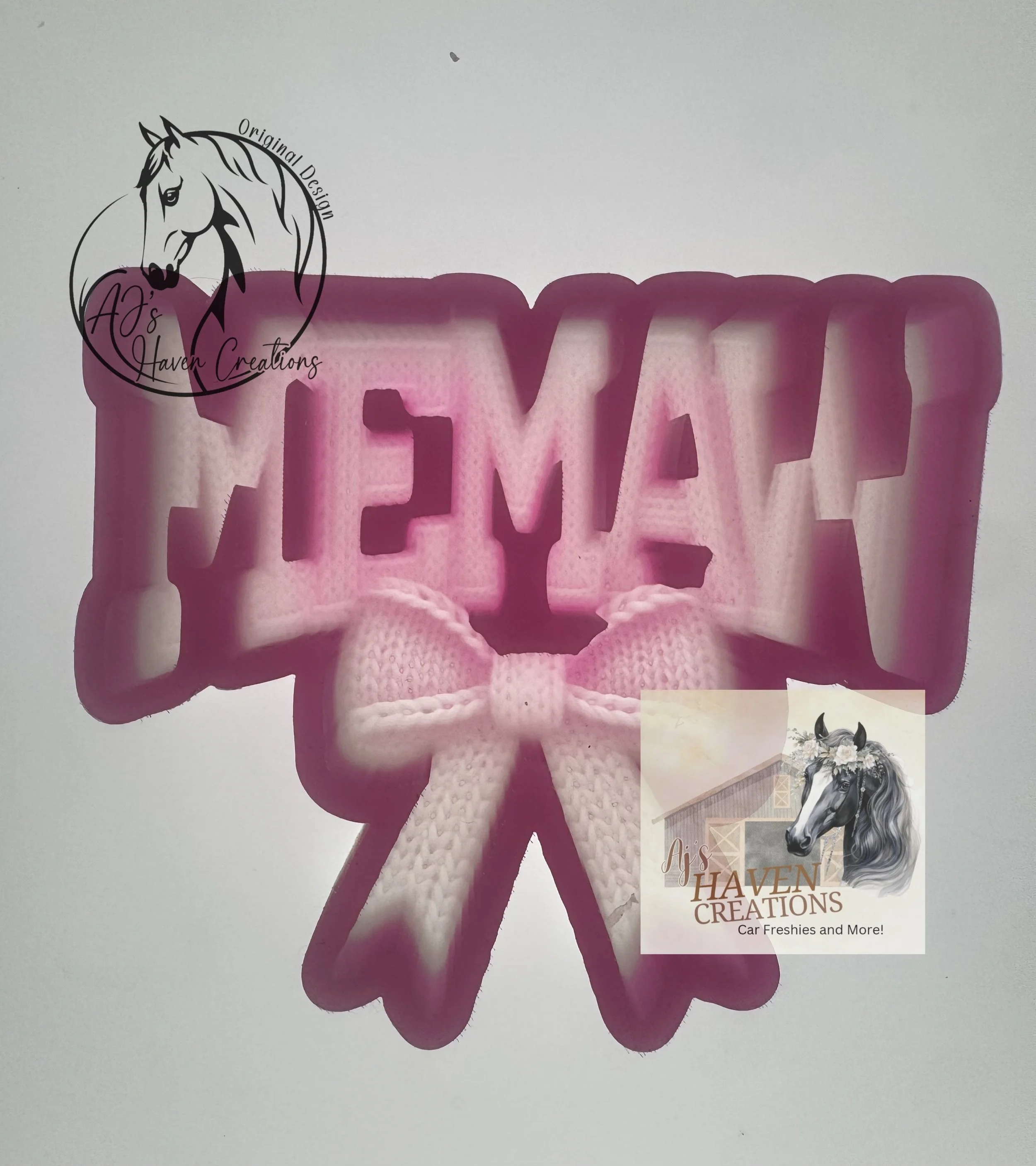 Knitted Memaw Bow 3d