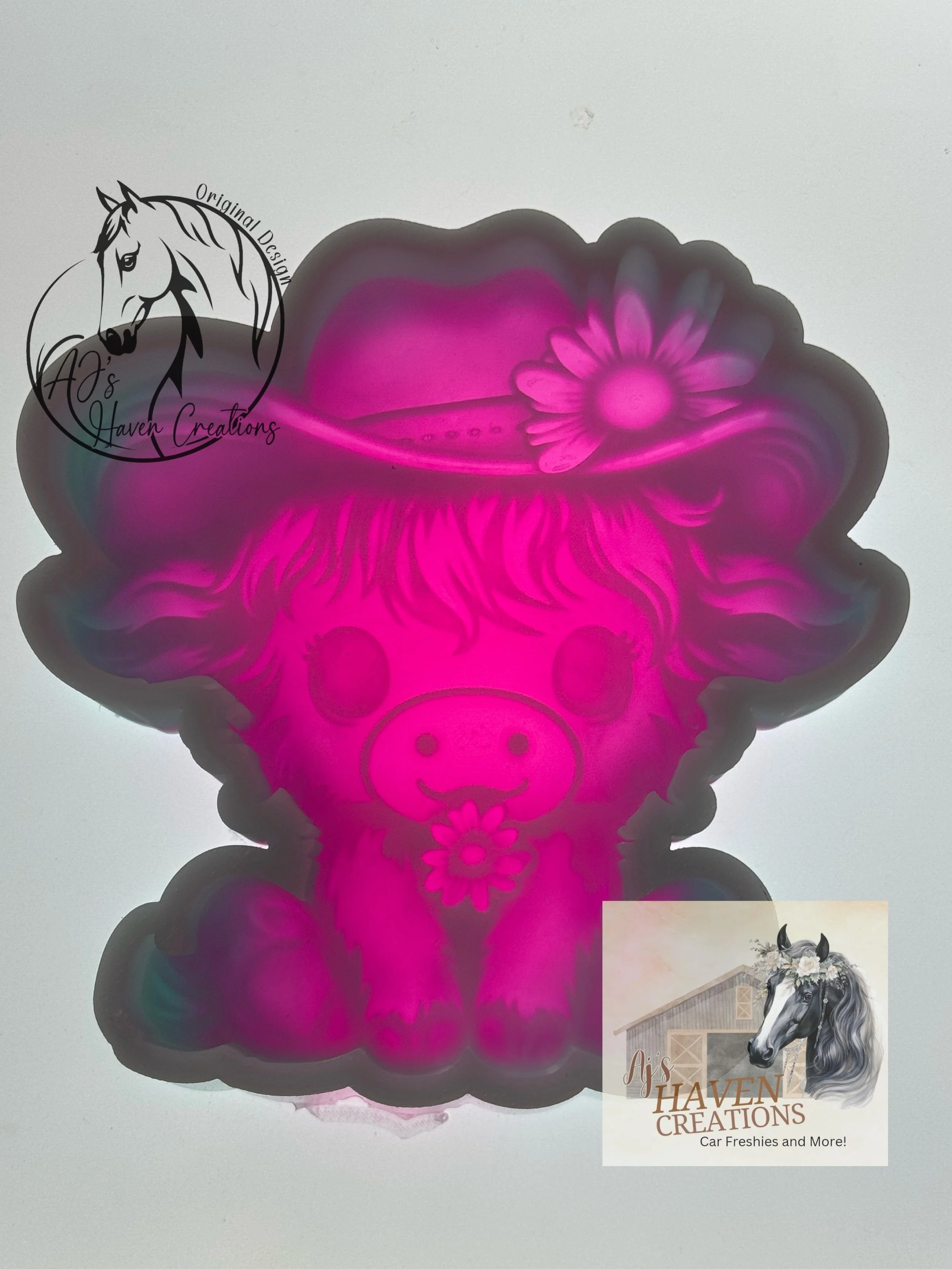 Cute Cow with Flower Hat 3D