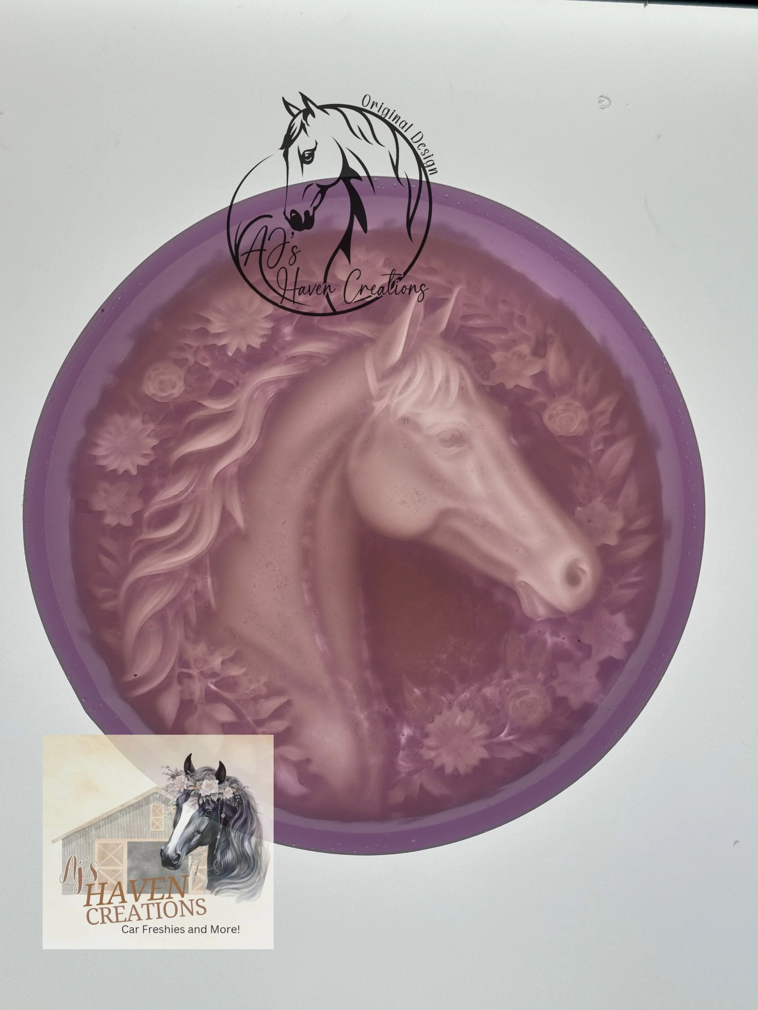 Floral Horse Round 3D