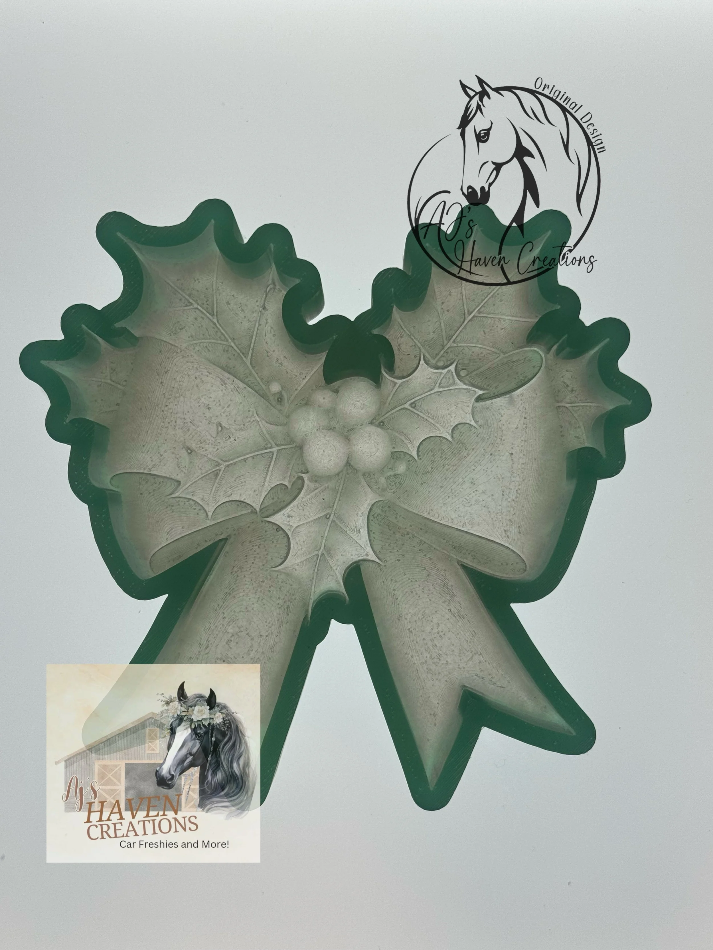 Christmas Holly Bow 3D