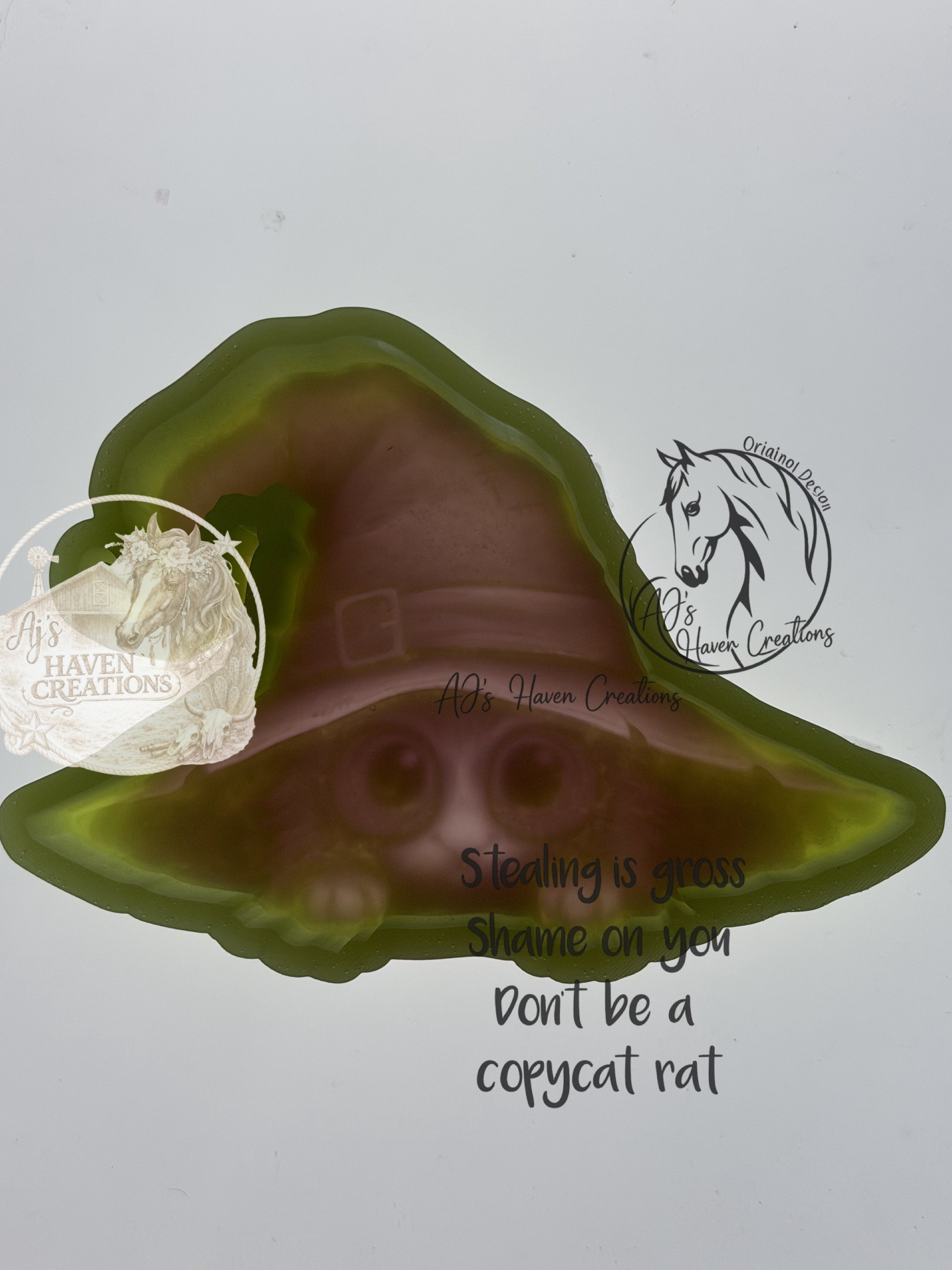 Cat Face in Witch hat 3D