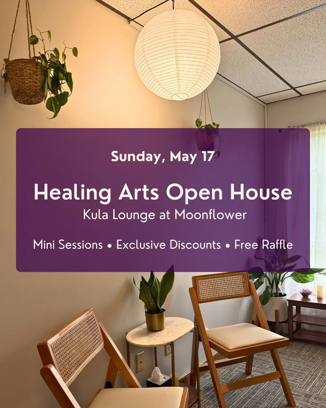 We&rsquo;re so excited to welcome you into the Kula Lounge for our Healing Arts Open House on Sunday, May 17 ✨

Join us for an afternoon of healing arts, community, and connection as we celebrate the expansion of Healing Arts at Moonflower.

Explore 