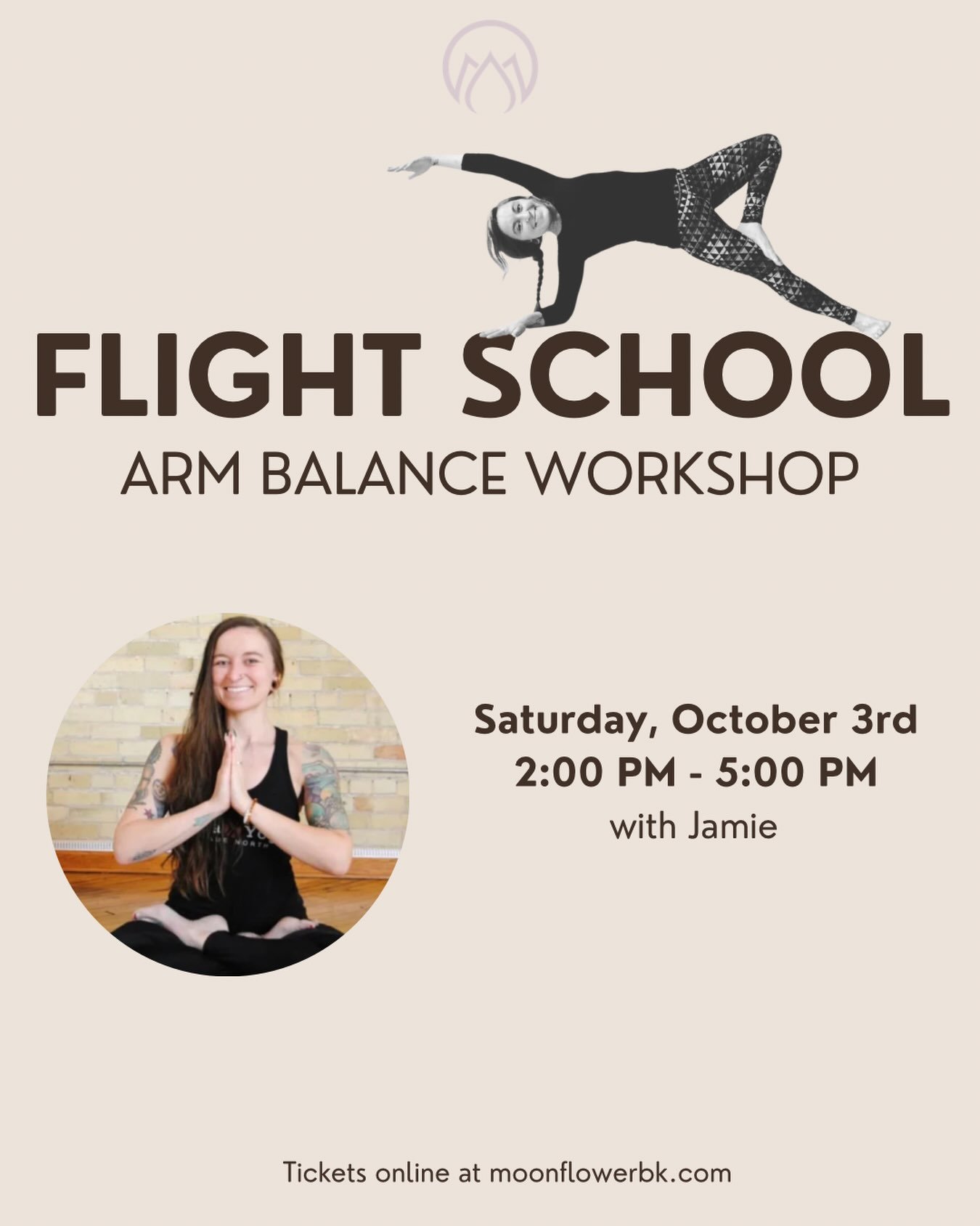 Learn to take flight! ✈️ 

Explore the foundations of arm balancing through a warm-up flow, hands-on alignment + anatomy instruction, and step-by-step practice of approachable arm balances.

No arm balance experience required&mdash;just come ready to