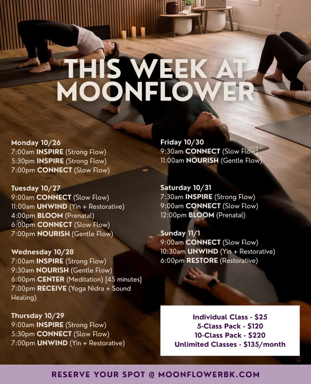 This week at Moonflower! 🧘🏻&zwj;♀️✨

&mdash;

📍 Moonflower Yoga + Ayurveda Studio | Brookfield, WI

Yoga in Brookfield WI &bull; Brookfield Yoga Studio &bull; Slow Flow Yoga &bull; Vinyasa Yoga &bull; Yin Yoga &bull; Restorative Yoga &bull; Yoga C