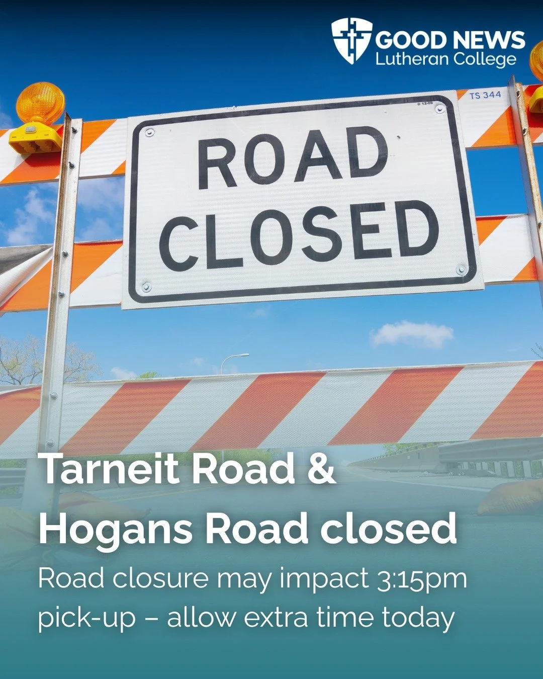 Dear Tarneit families,

We have been notified that the intersection at Tarneit Road and Hogans Road is currently closed. This may cause delays for afternoon pick-up (3:15pm).

We recommend allowing extra time for school pick-up this afternoon and see