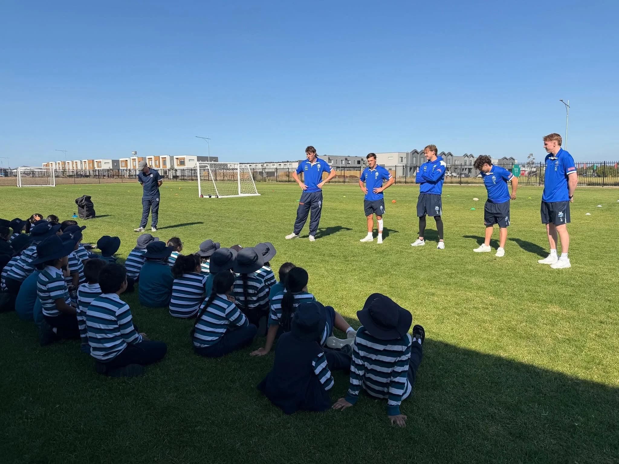 Yesterday, our Year 3 students at Mambourin had an exciting opportunity to take part in a footy clinic, joined by several North Melbourne AFL players! 🏉 Students learned new skills, asked great questions, and gained insight into what it&rsquo;s like