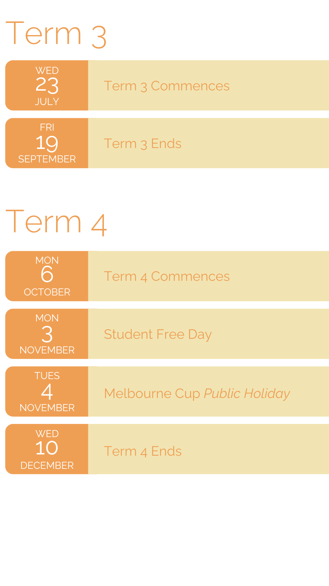 College Term Dates — Good News Lutheran College