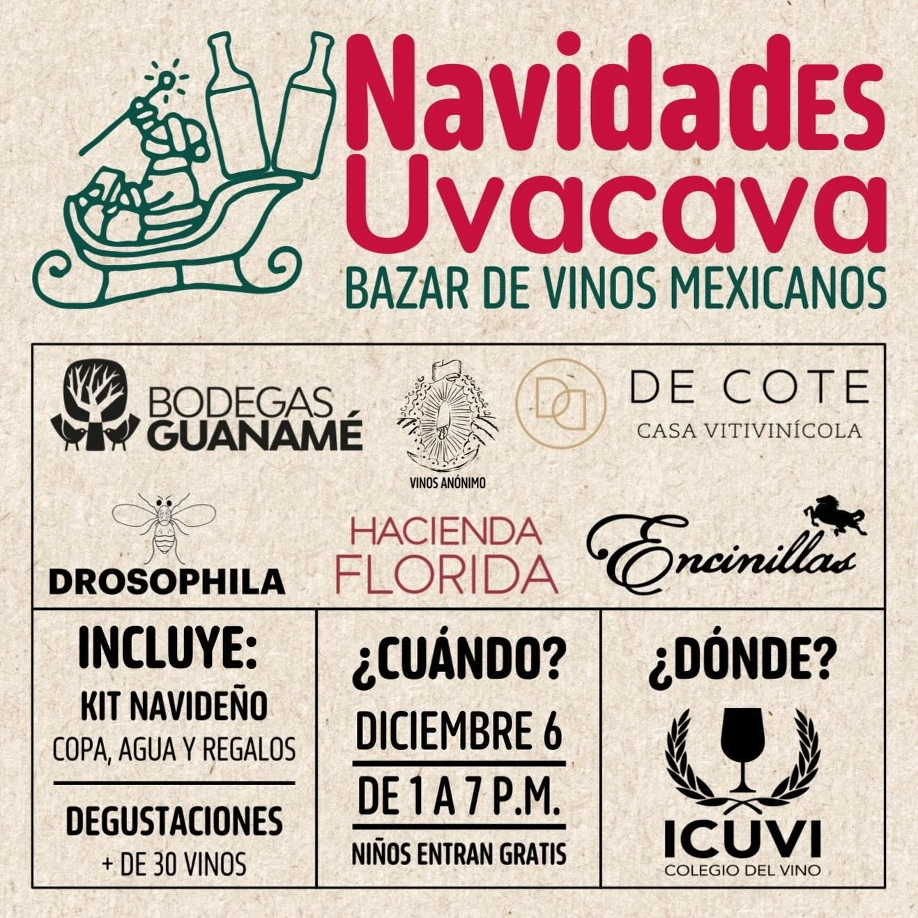 Todo listo para recibirte en el festival &ldquo;Navidades Uvacava&rdquo;.
&iquest;Ya tienes tus accesos? &Uacute;ltimos boletos en hola@uvacava.com