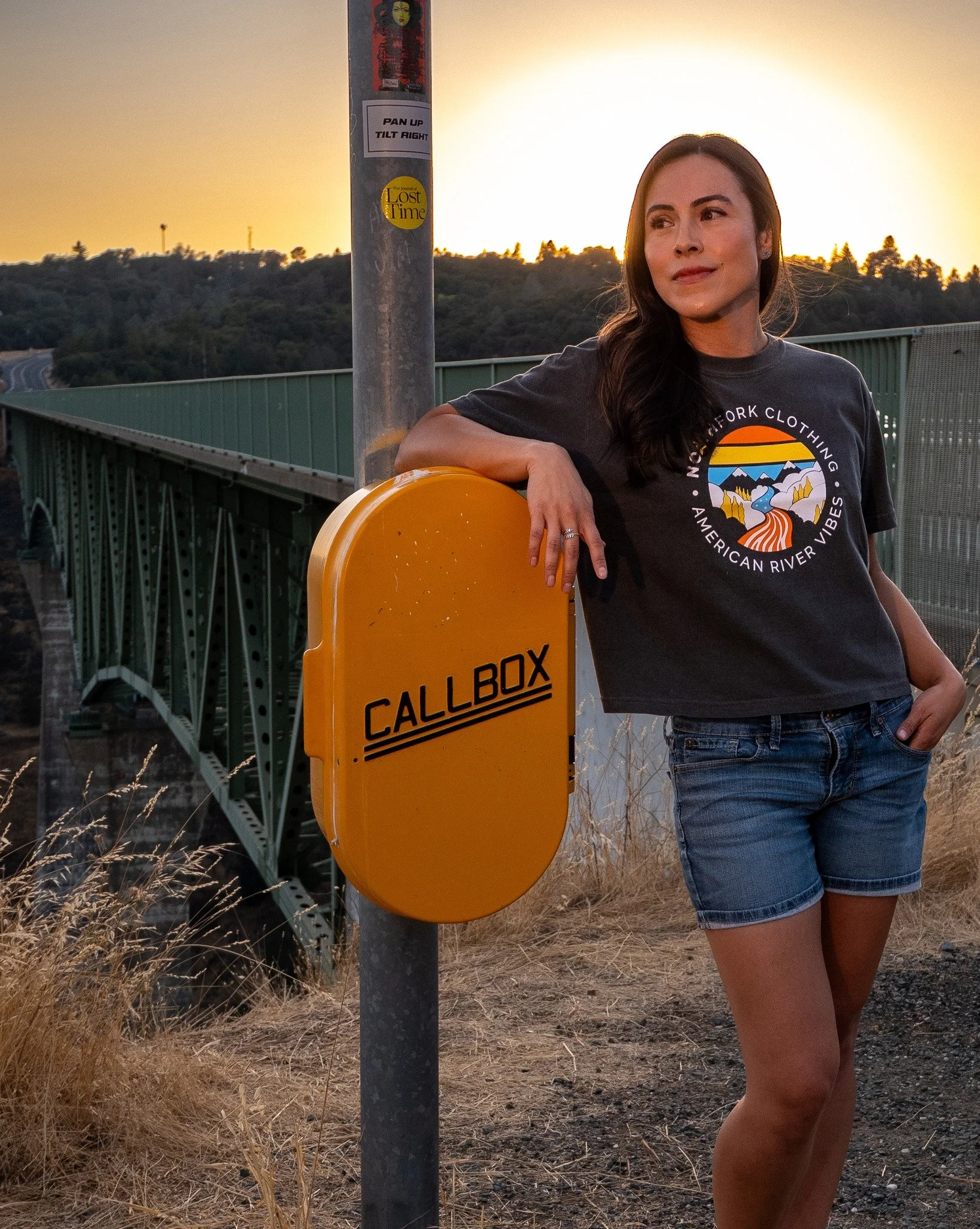 Wear the land you love. This NorthFork tee features our American River Vibes design&mdash;where the stars and stripes flow like water through the foothills. Available on women's boxy tee (as shown), a men's/unisex tee, women's pullover, and a long sl