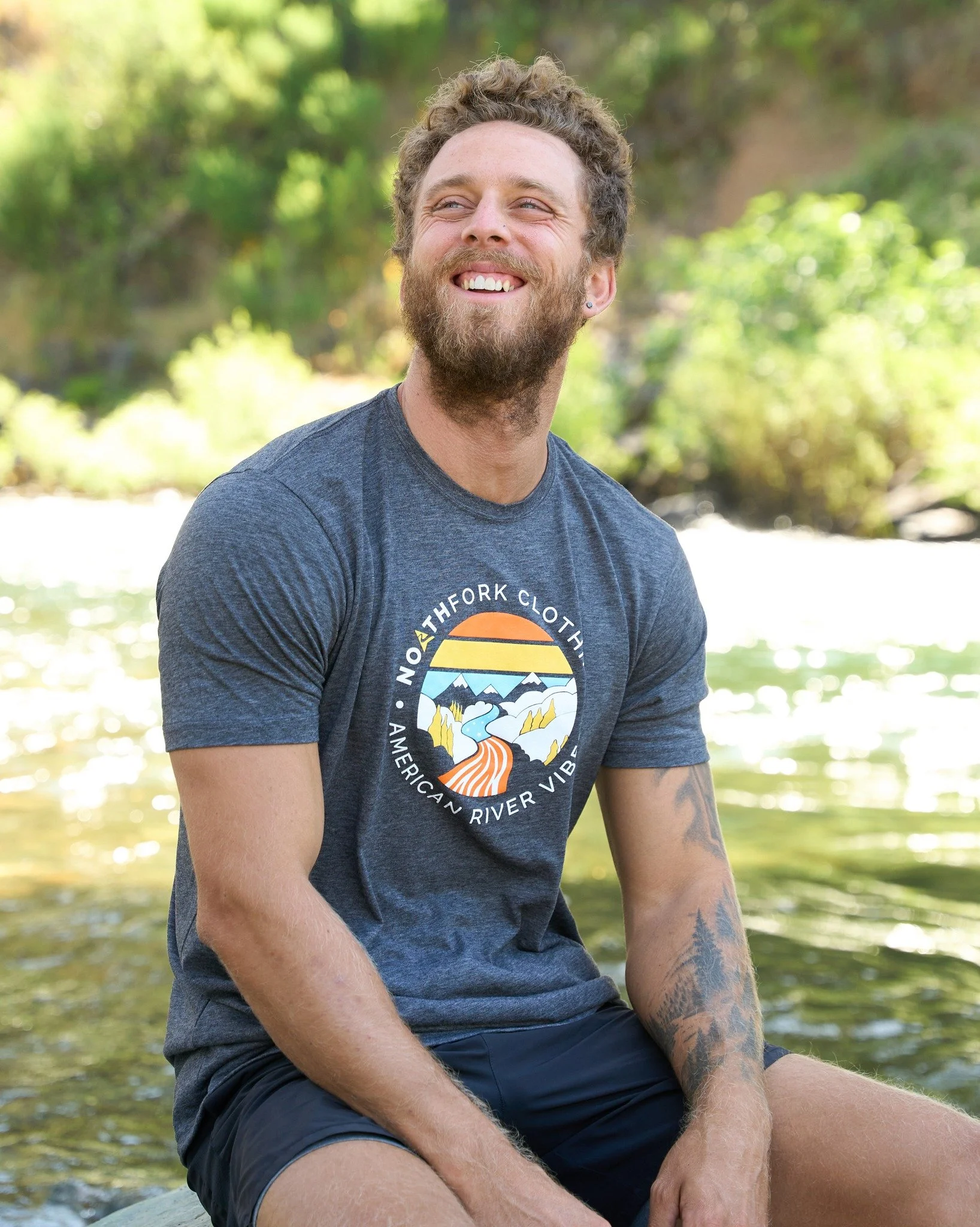 Wear the land you love. This NorthFork tee features our American River Vibes design&mdash;where the stars and stripes flow like water through the foothills.

Shop link in bio. Use code BODEGA at checkout to waive shipping fees and pick up your order 