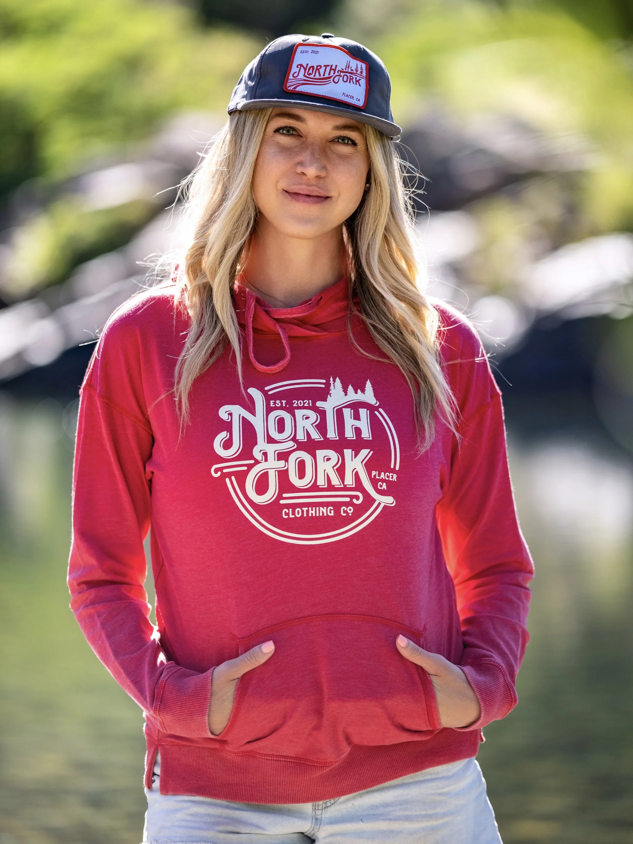 Vintage NorthFork Graphic Red Hoodie