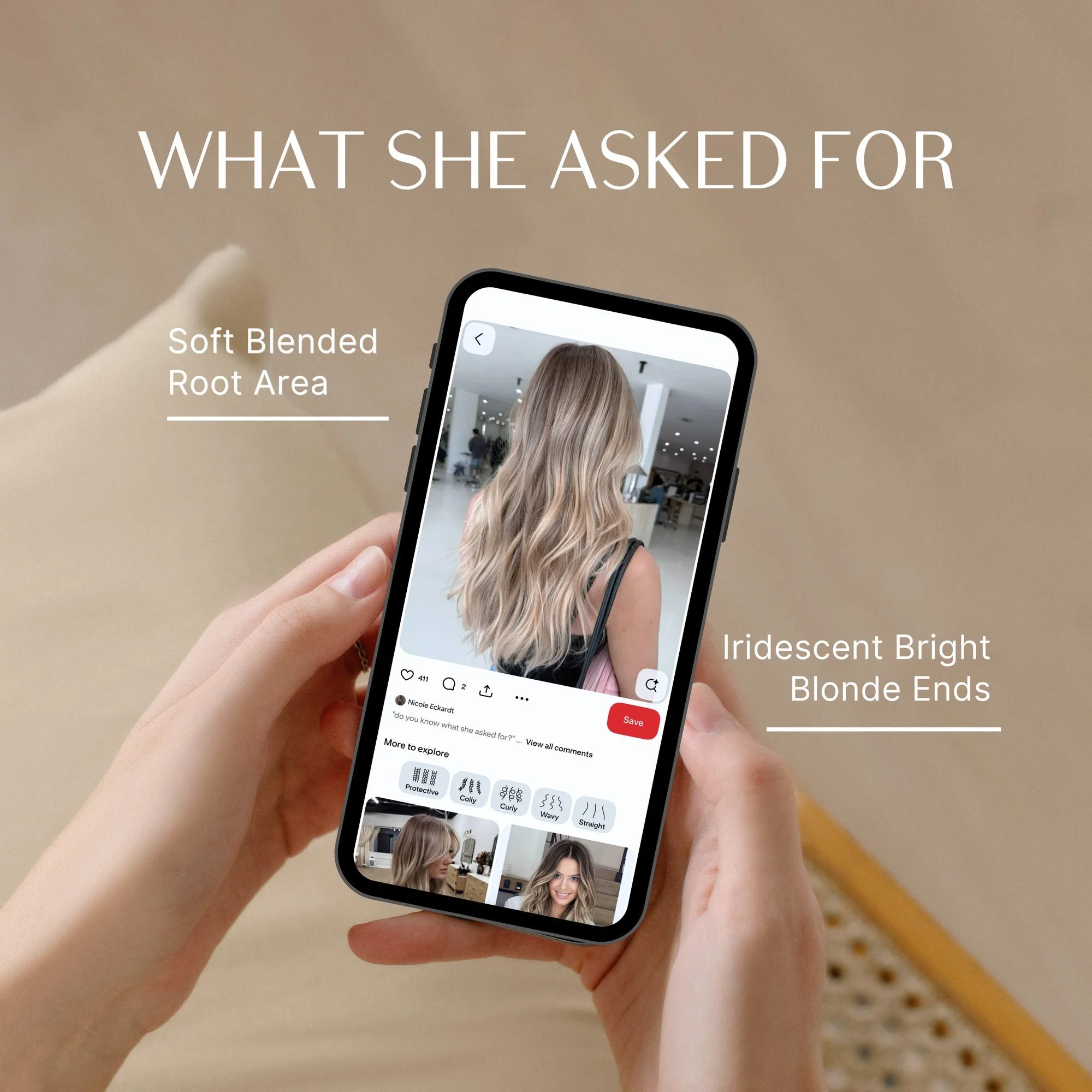 Blonde inspiration photo with soft blended roots and bright blonde ends