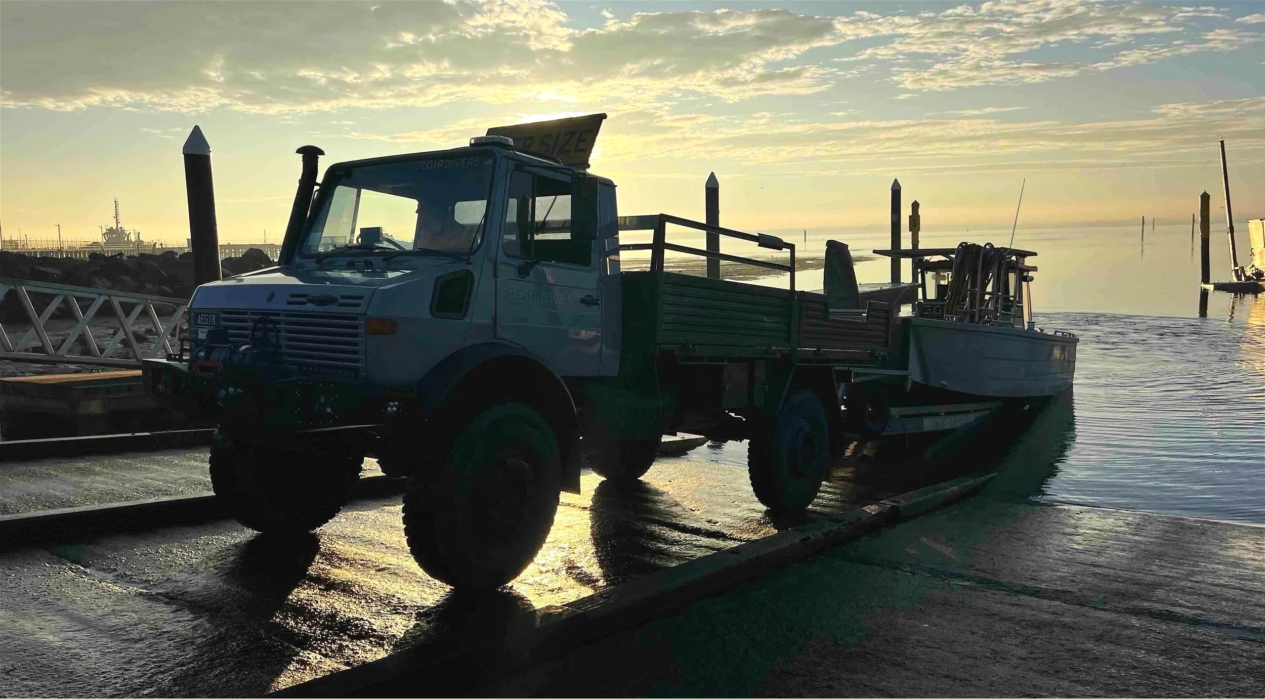 Aegir Divers workhorse truck that does a lot of the grunt work and tows Aegir's main vessel Torden