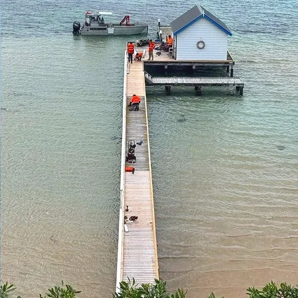Aegir Divers Wharf Carpentry Team performing Maintenance and Repairs on Private Jetty