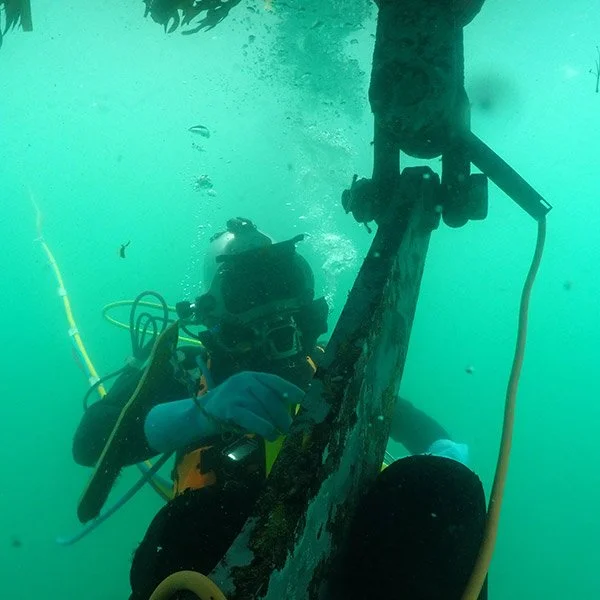 Aegir Divers Commercial Diver Performing Maintenance and Inspection of Navigational Aid Tackle