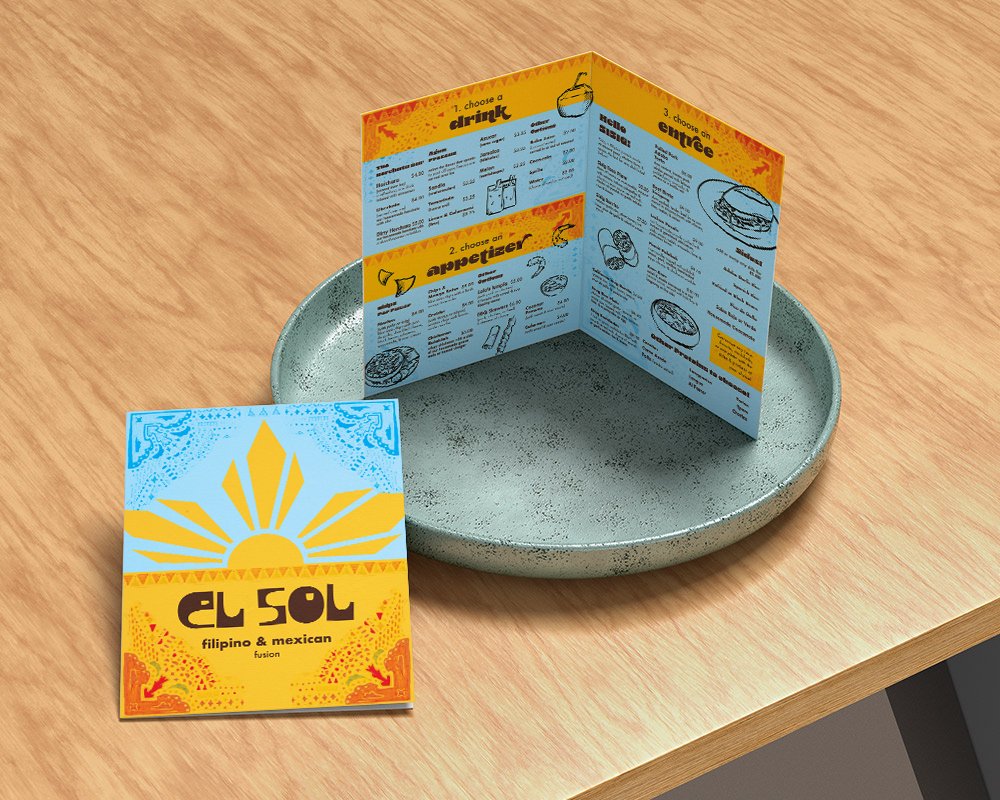 'el sol' menu design