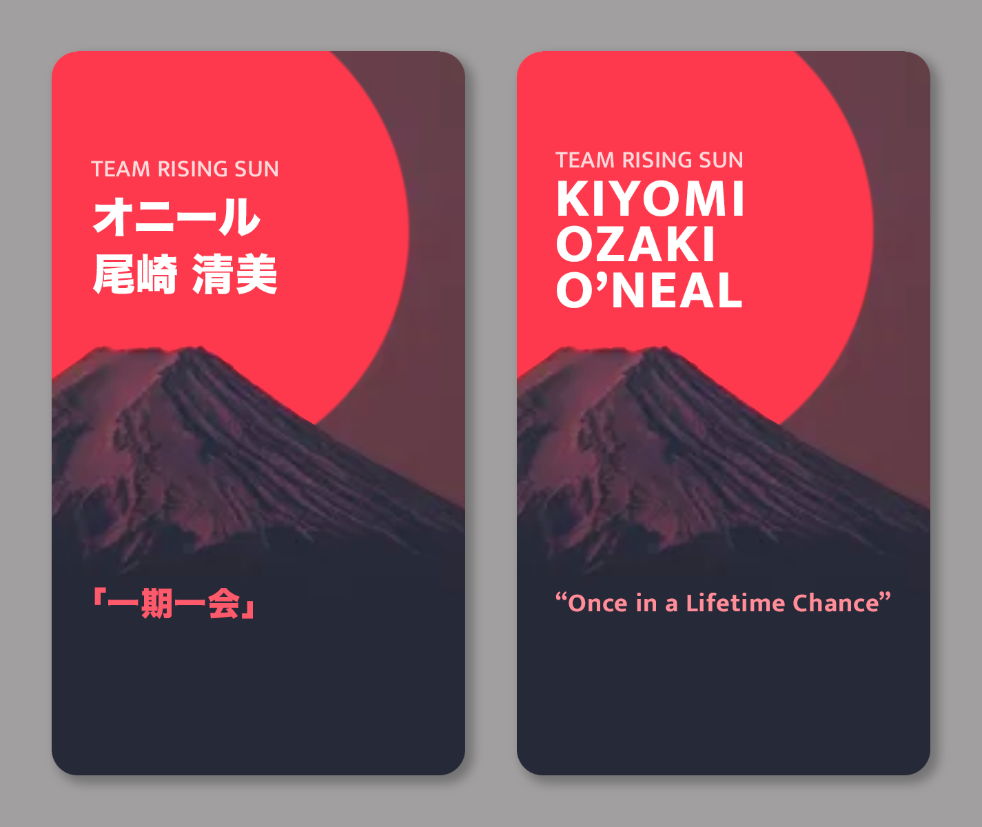 Ichigo Ichie, the term has been roughly translated as "for this time only", and "once in a lifetime". The term reminds people to cherish any gathering that they may take part in, citing the fact that any moment in life cannot be repeated; even when t