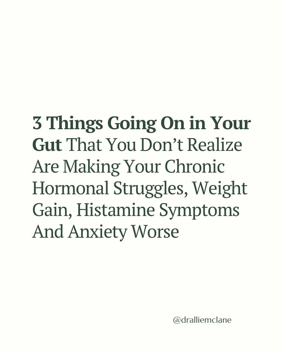 Chronic anxiety, weight gain, PMDD, and histamine symptoms often trace back to the gut. Three patterns show up again and again.

Slow transit time &bull; Bile sits too long in the gut instead of exiting &bull; Estrogen and other hormones get reabsorb