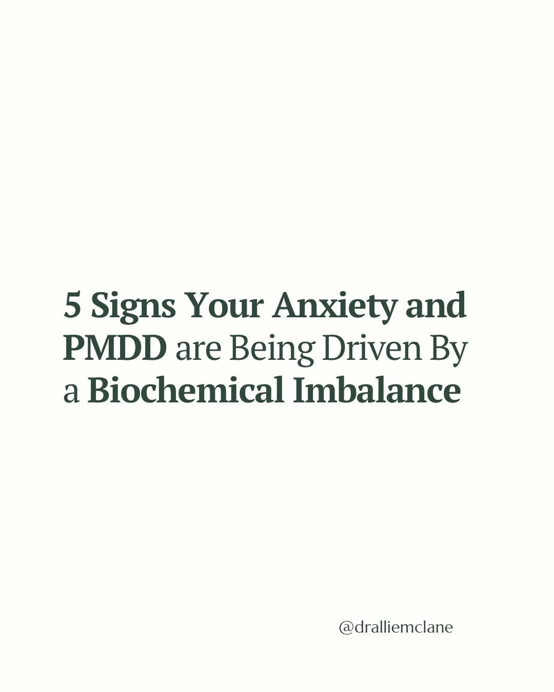 Most people with anxiety and PMDD have been told it&rsquo;s a hormone problem or a mindset problem or that they just need to manage their stress better.

But when you&rsquo;ve tried the SSRIs, the HRT, cut out the foods and you still feel terrible ev