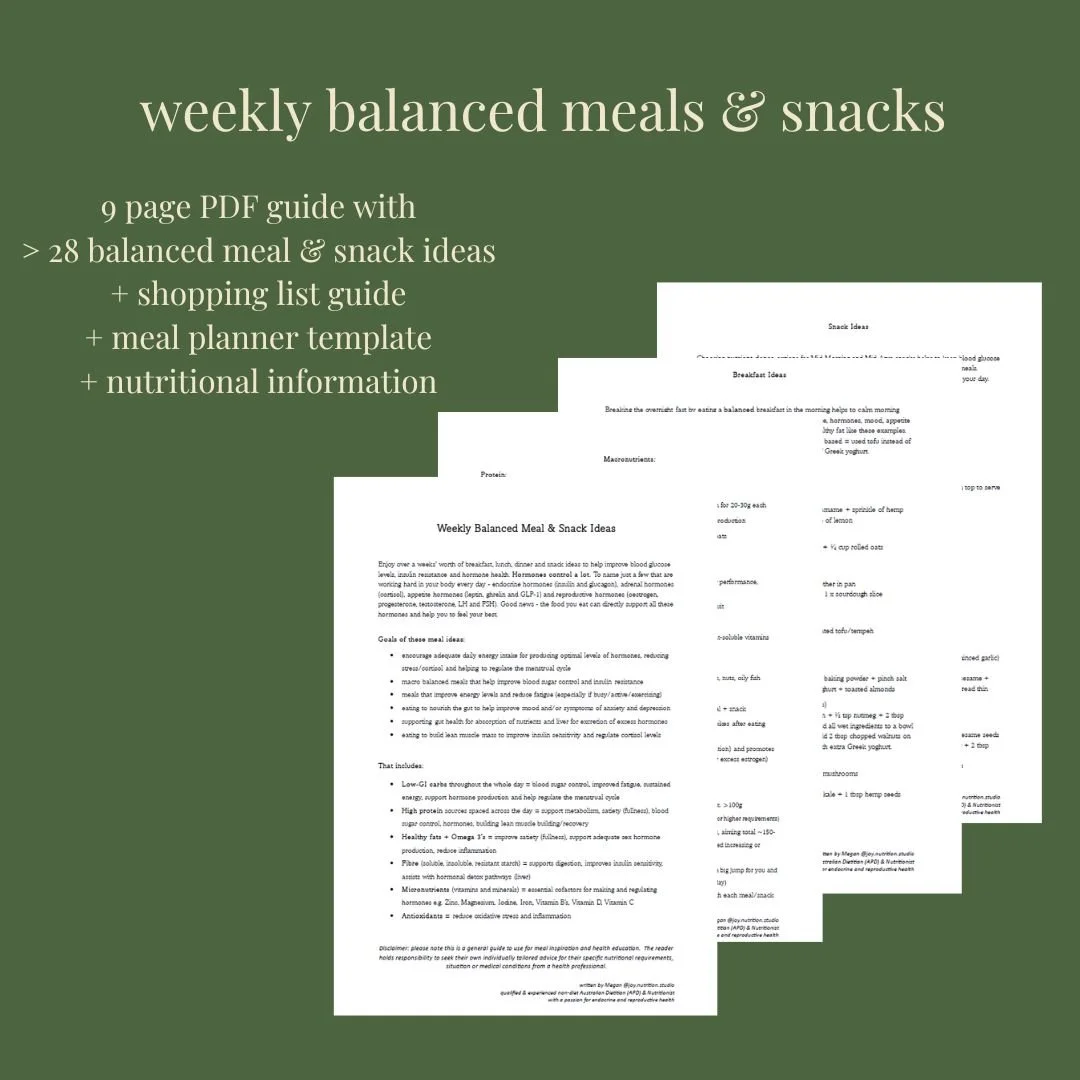 28 Meal & Snack Ideas for Weekly Meal Planning (PDF)