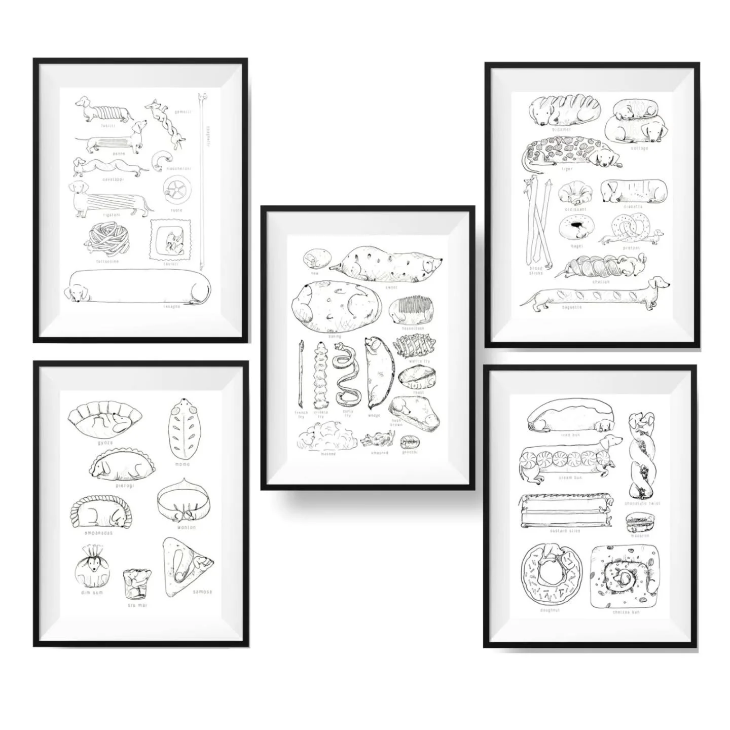 The full collection 🤍🙌🏻 🍞🍝🍩🥔🥟 #foodie #dogmum #fooddogs #dachshundoftheday